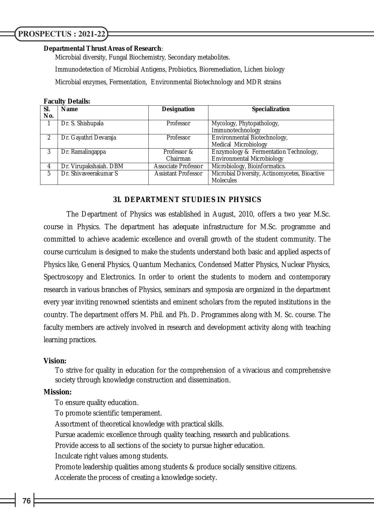 Davangere University, Davangere Admission Brochure 2021-22 - Page 78