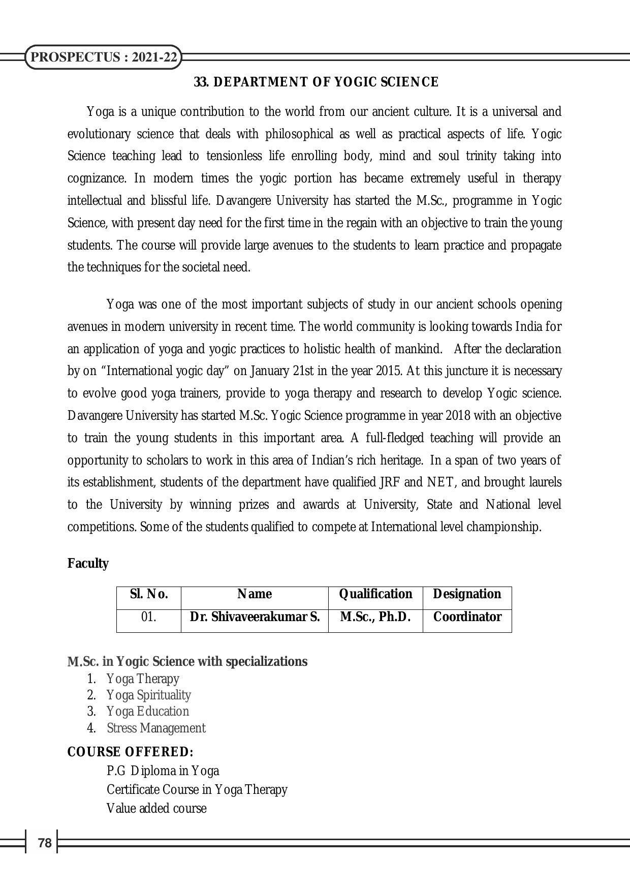 Davangere University, Davangere Admission Brochure 2021-22 - Page 80