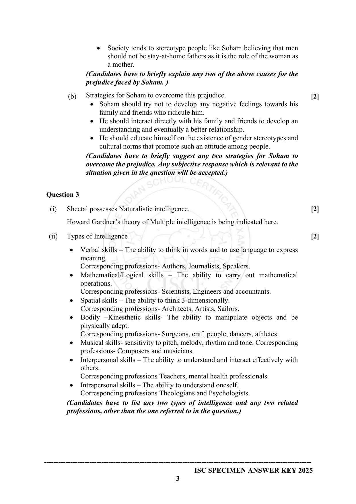 ISC Class 12 2025 PSYCHOLOGY (SQP & AK) Specimen Paper - Page 13