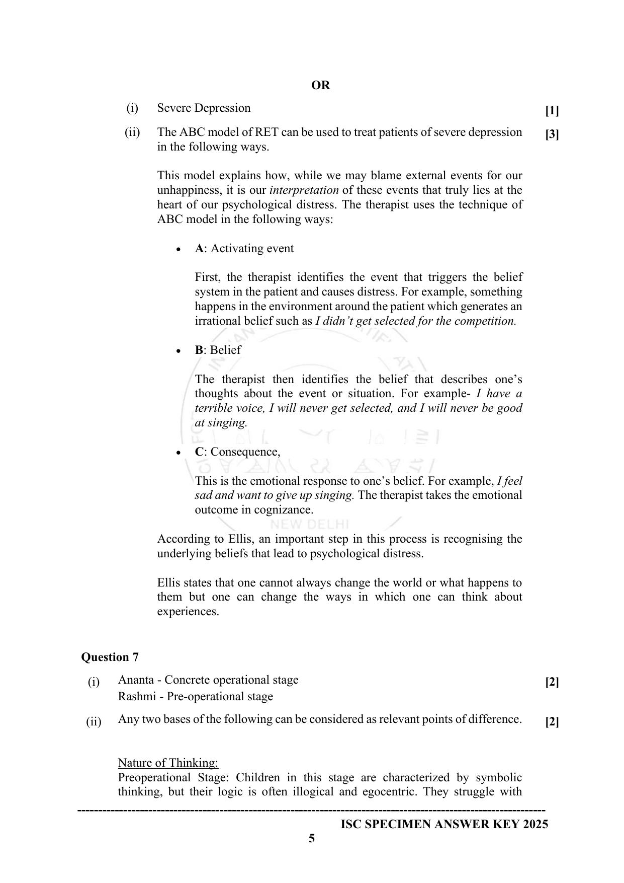 ISC Class 12 2025 PSYCHOLOGY (SQP & AK) Specimen Paper - Page 15