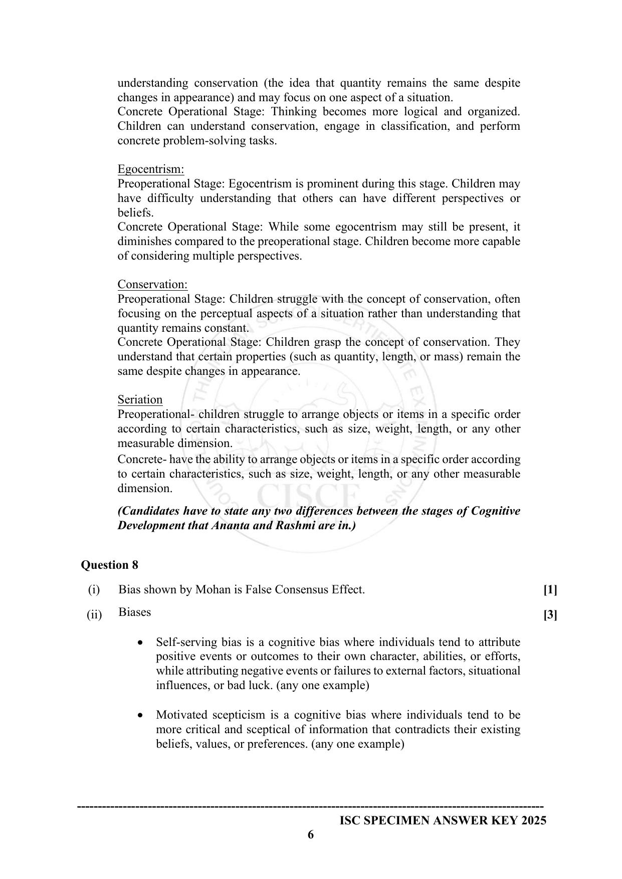 ISC Class 12 2025 PSYCHOLOGY (SQP & AK) Specimen Paper - Page 16
