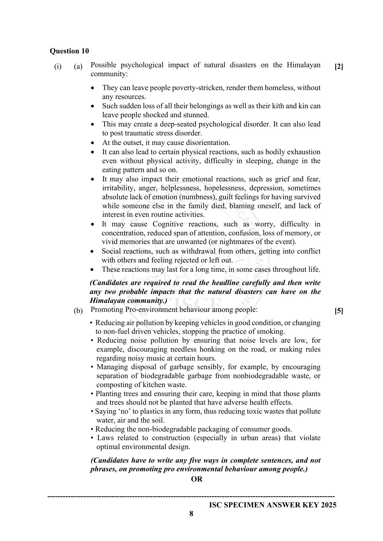 ISC Class 12 2025 PSYCHOLOGY (SQP & AK) Specimen Paper - Page 18