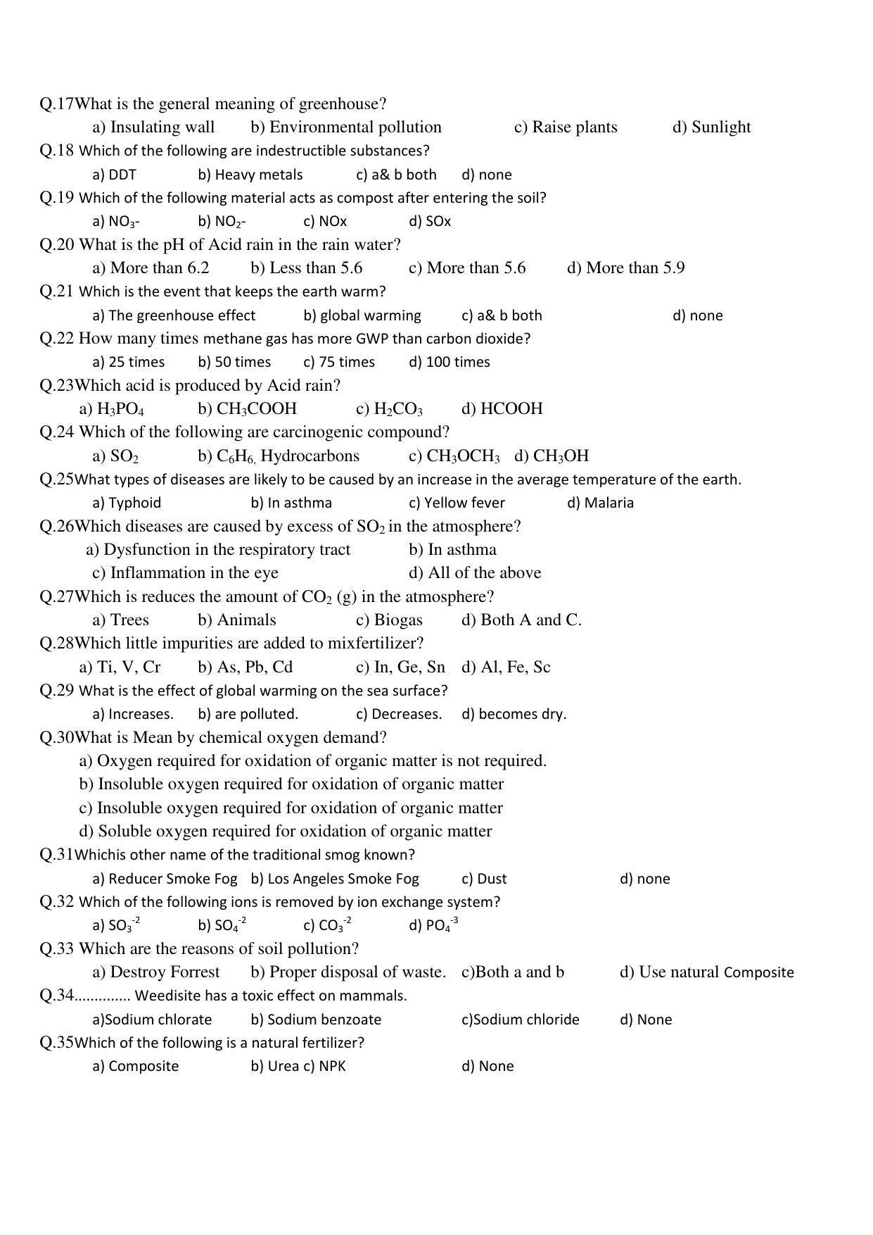 Hemchand North Gujarat University Sample Paper July-Sept 2021:  B.Sc. Sem-III  301 - A Environmental Pollution Paper Code - 3631 - Page 4