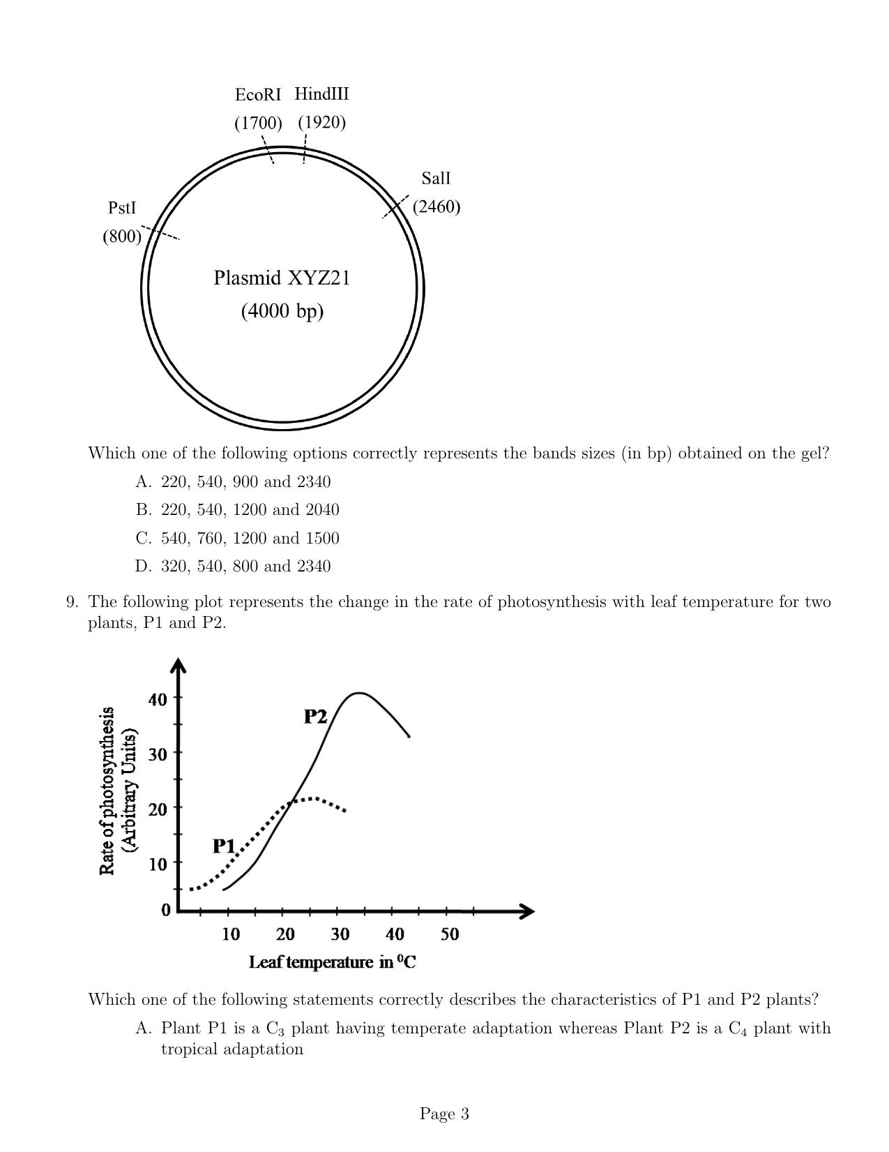 IISER Aptitude Test 2021 English Question Paper - Page 3