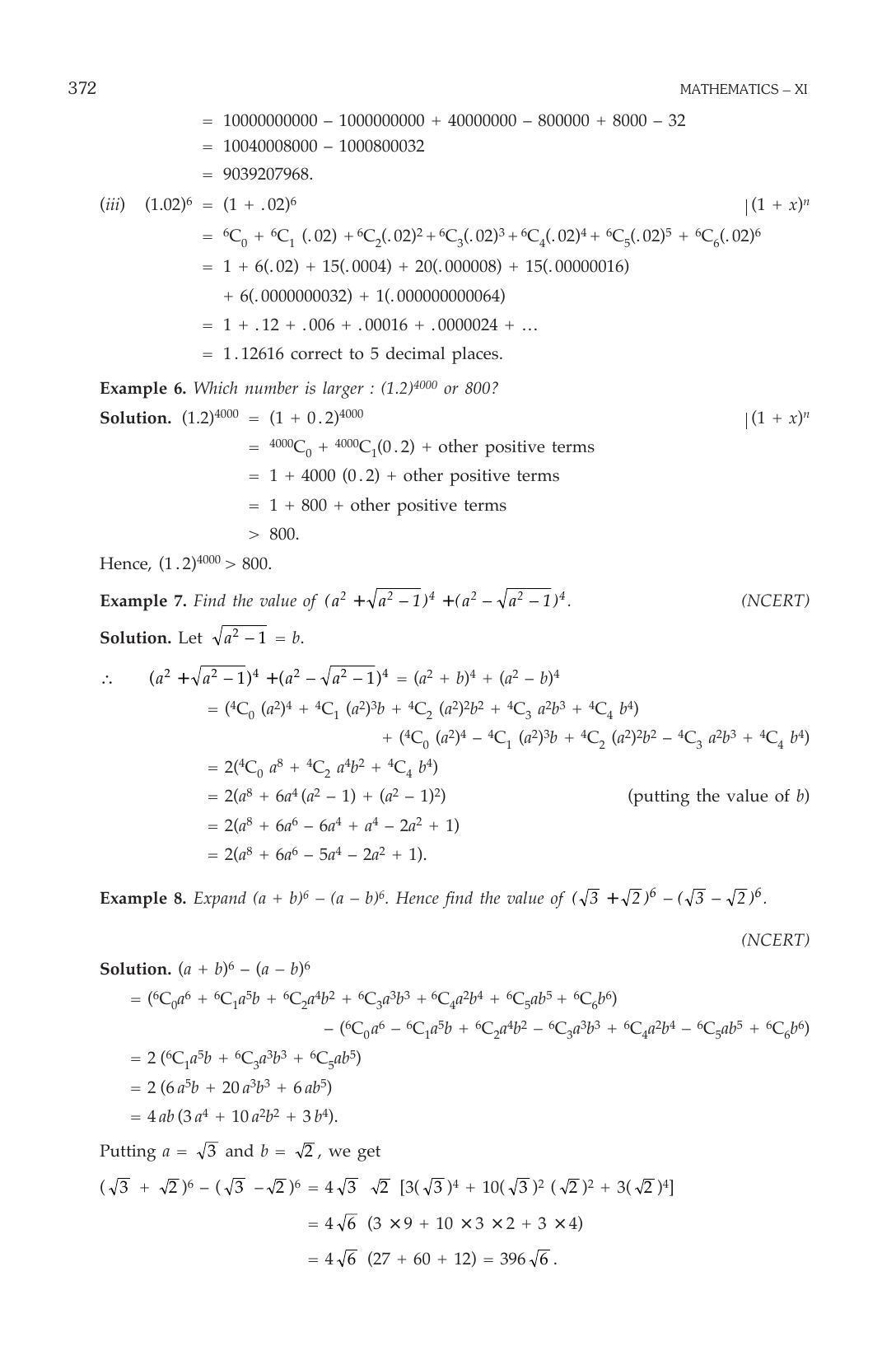 ML Aggarwal Class 11 Solutions: Binomial Theorem - Page 7