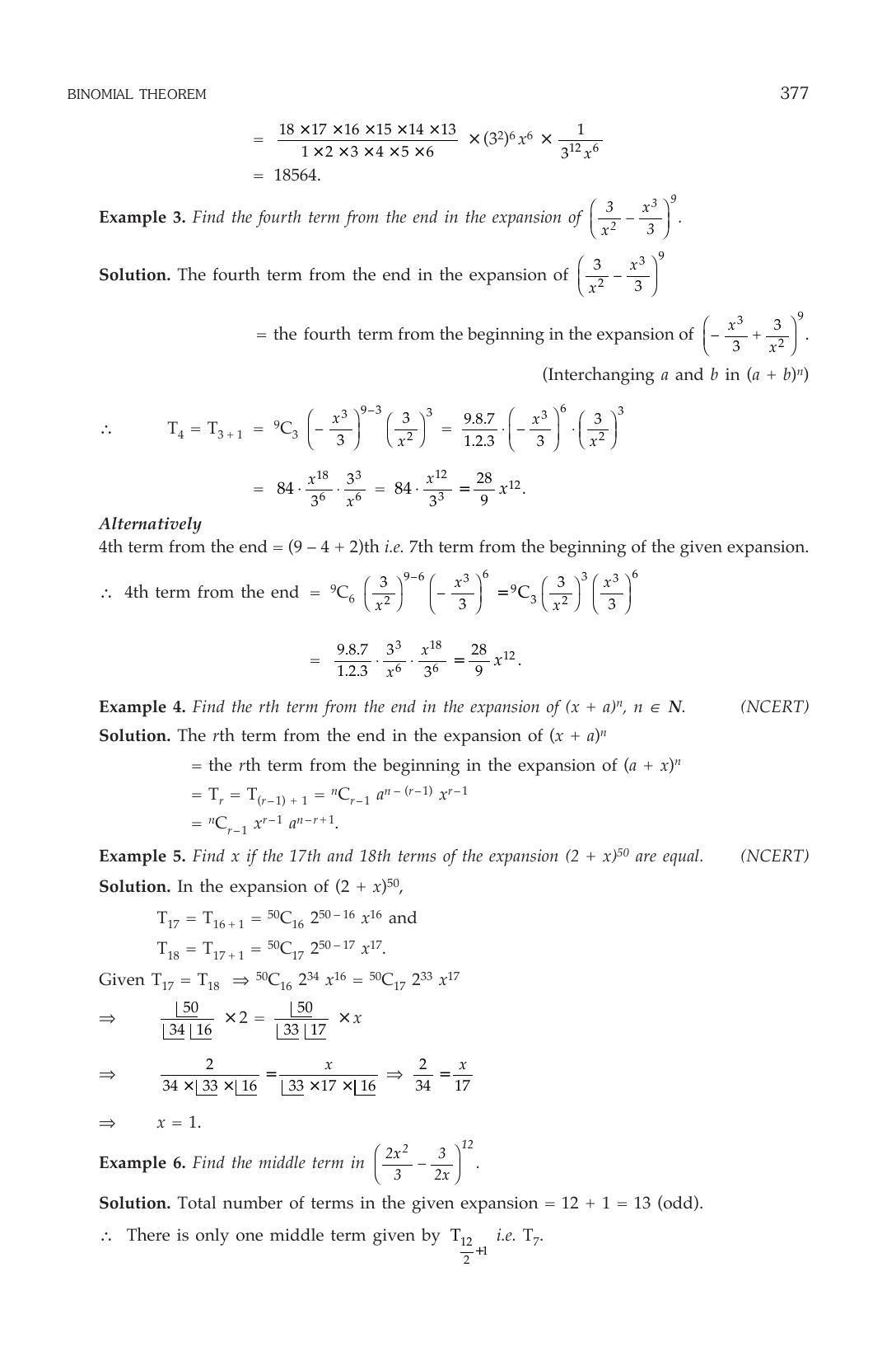 ML Aggarwal Class 11 Solutions: Binomial Theorem - Page 12