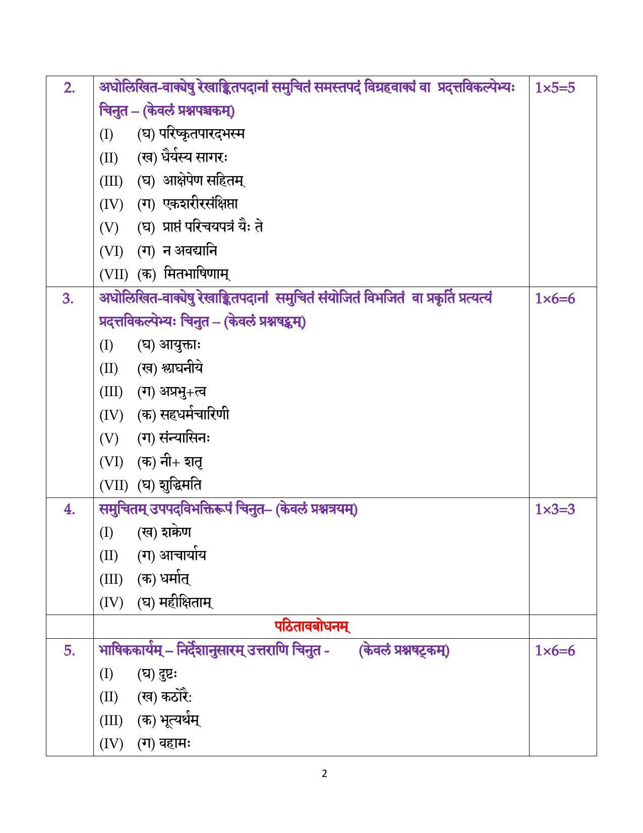 CBSE Class 12 Sanskrit Core Marking Scheme and Solutions 2021-22 - Page 2