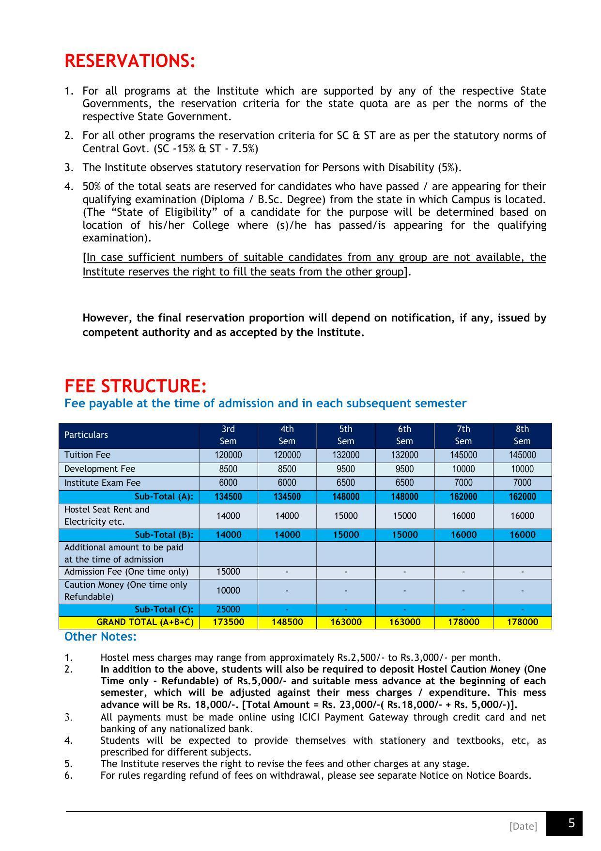 Birla Institute of Technology (BIT), Mesra Information Brochure 2021-22 - Page 5