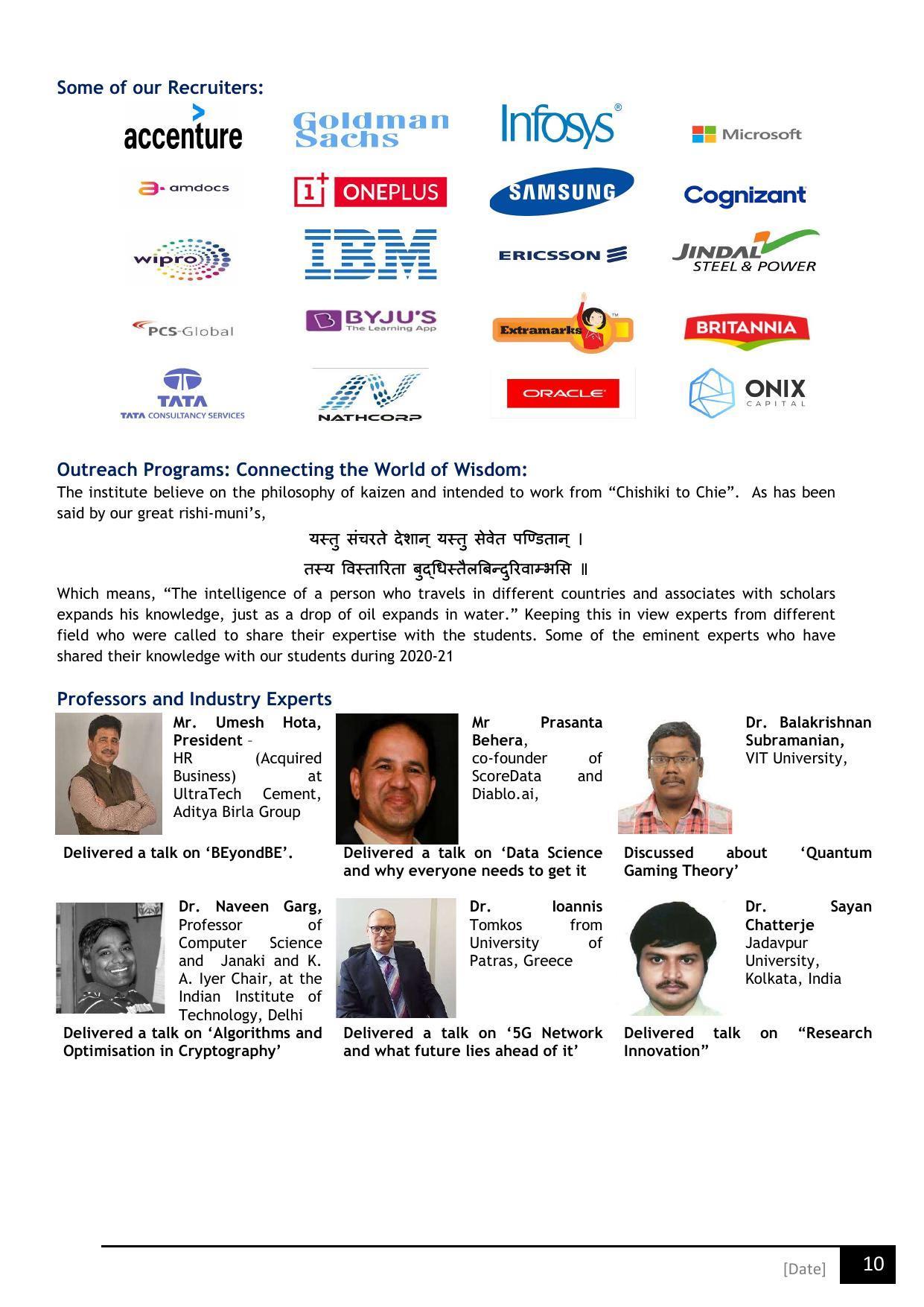 Birla Institute of Technology (BIT), Mesra Information Brochure 2021-22 - Page 10