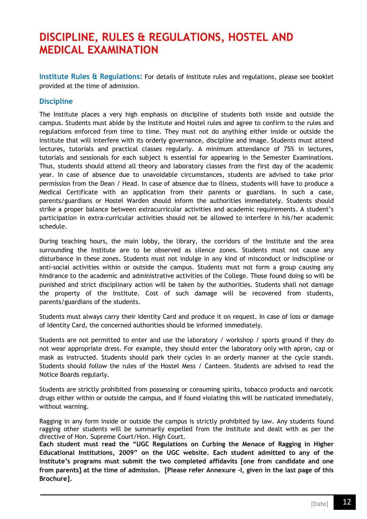 Birla Institute of Technology (BIT), Mesra Information Brochure 2021-22 - Page 12