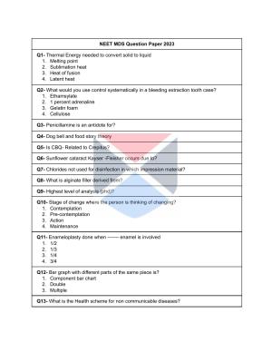 NEET MDS 2023 Question Paper