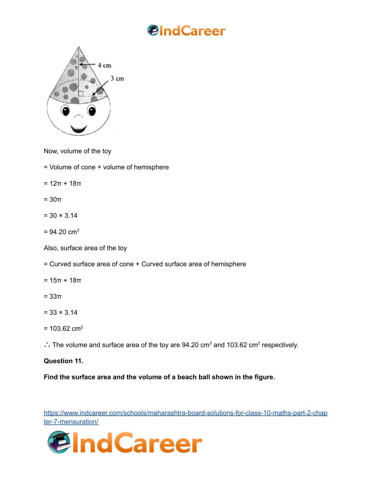 Maharashtra Board Solutions for Class 10-Maths (Part 2): Chapter 7- Mensuration - Page 12