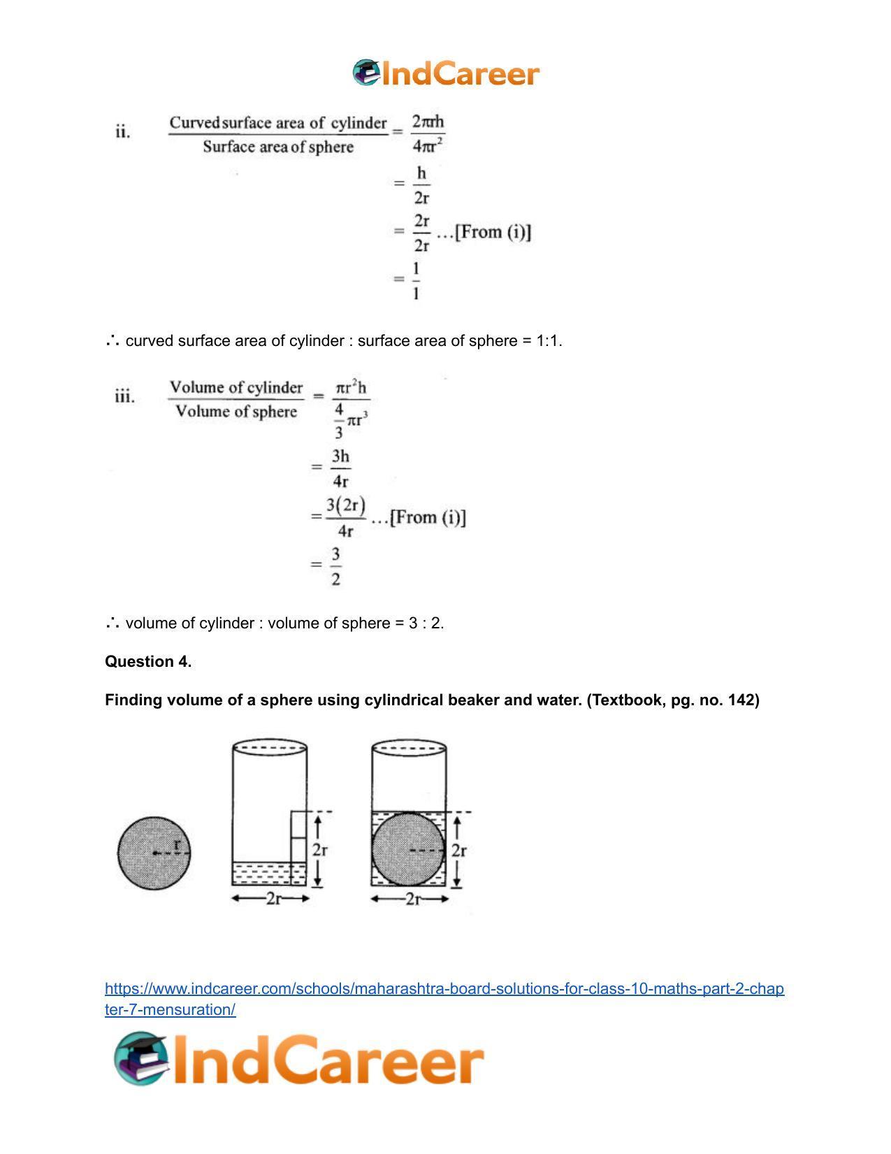 Maharashtra Board Solutions for Class 10-Maths (Part 2): Chapter 7- Mensuration - Page 18