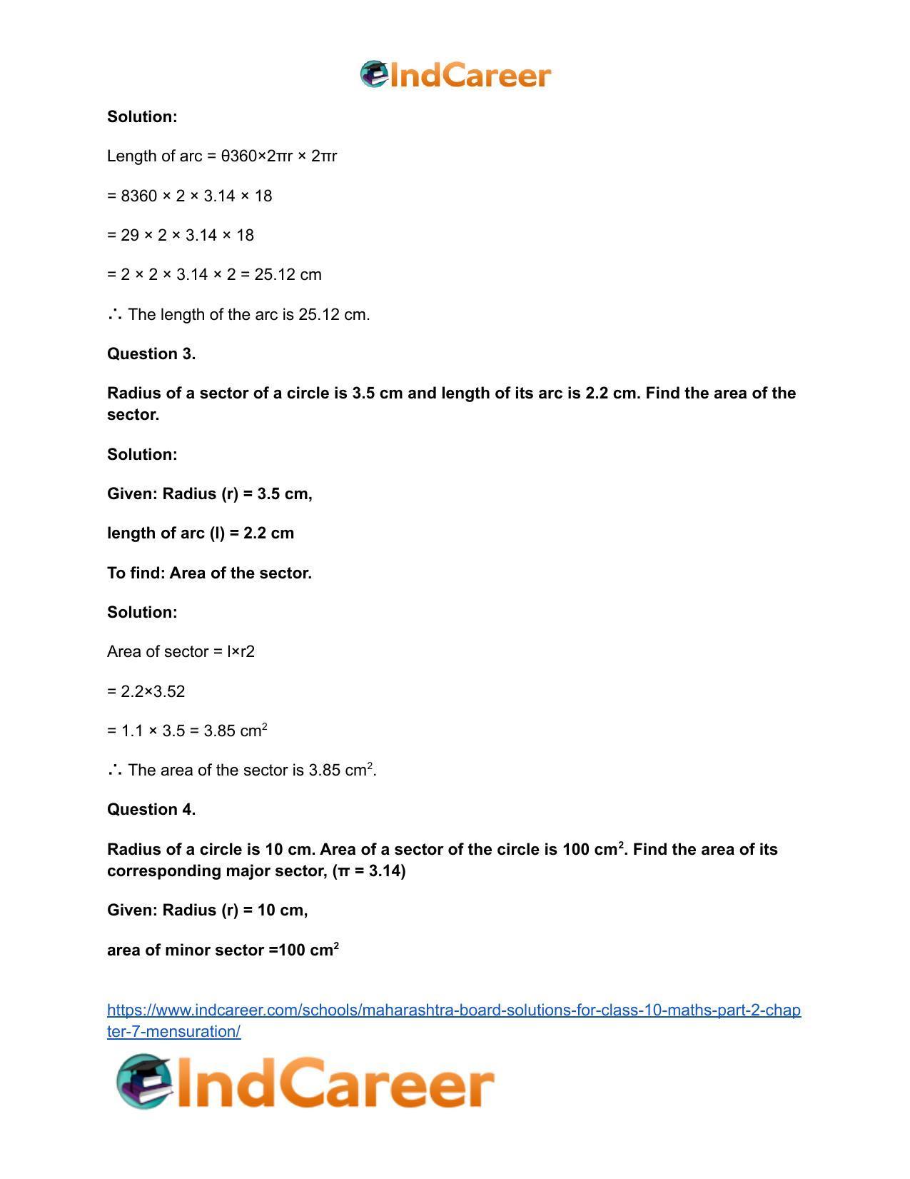 Maharashtra Board Solutions for Class 10-Maths (Part 2): Chapter 7- Mensuration - Page 24