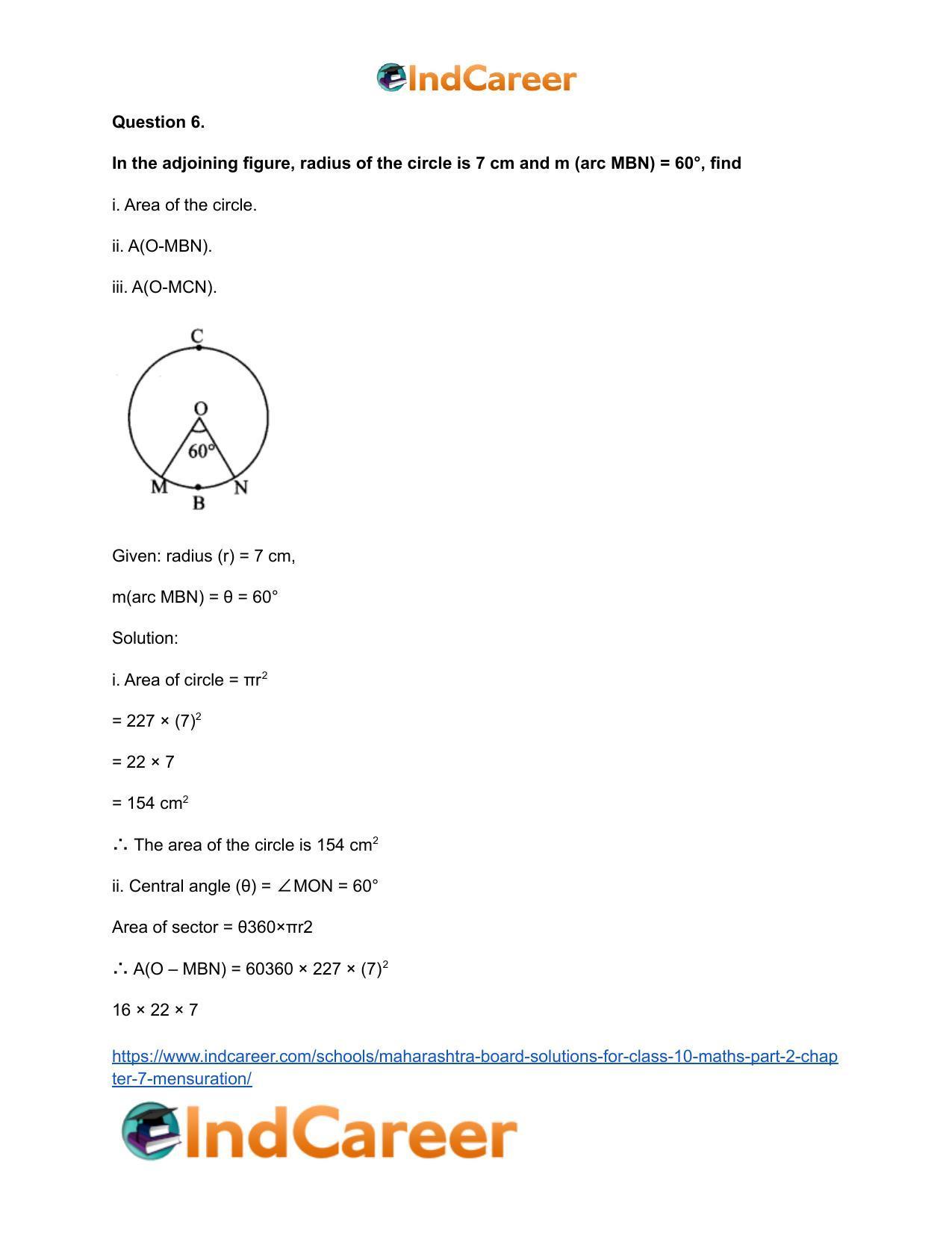 Maharashtra Board Solutions for Class 10-Maths (Part 2): Chapter 7- Mensuration - Page 26