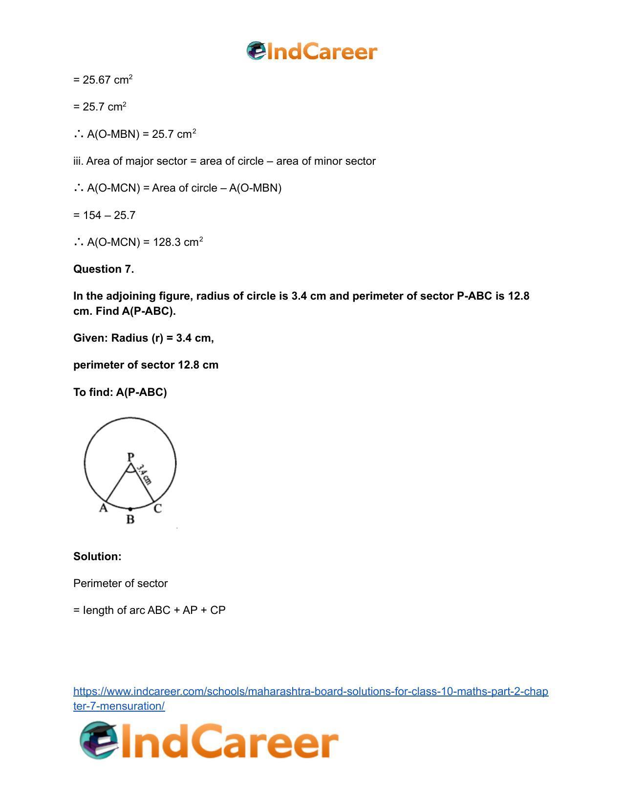 Maharashtra Board Solutions for Class 10-Maths (Part 2): Chapter 7- Mensuration - Page 27
