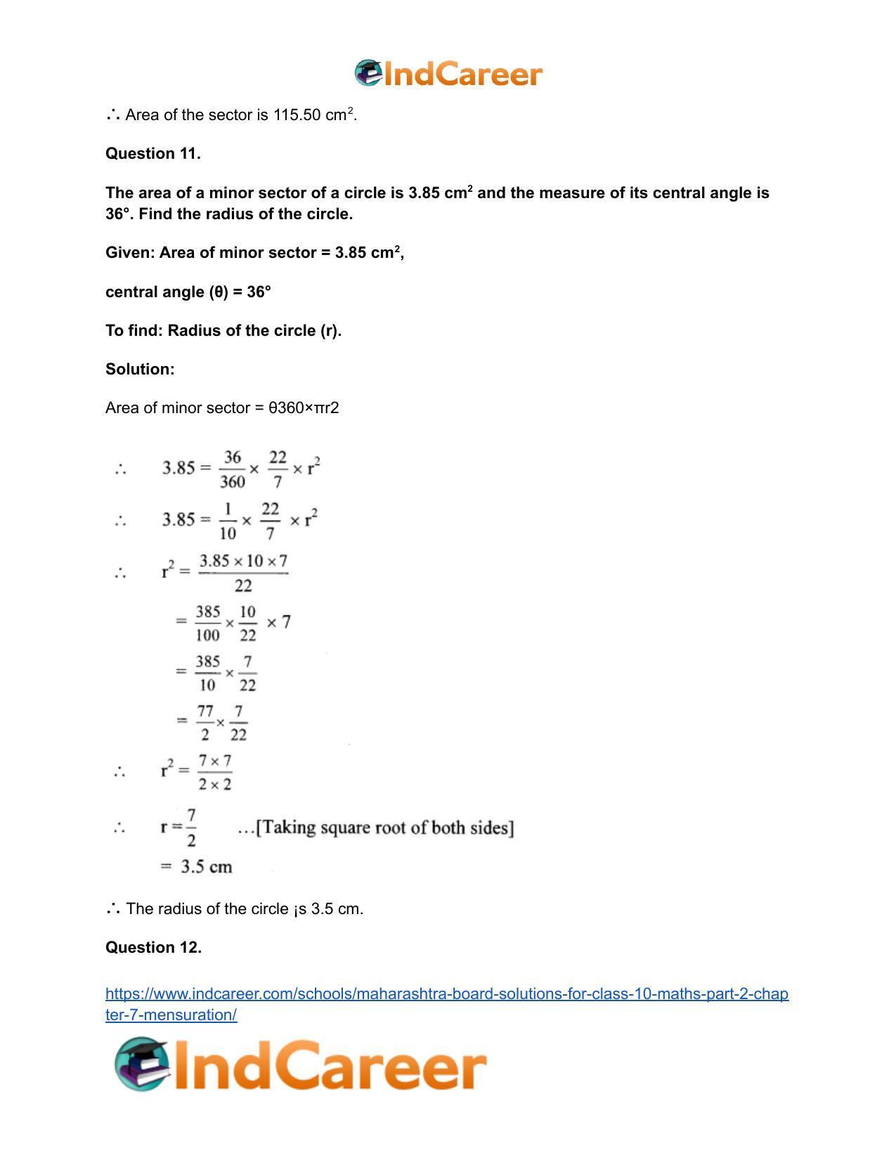 Maharashtra Board Solutions for Class 10-Maths (Part 2): Chapter 7- Mensuration - Page 32
