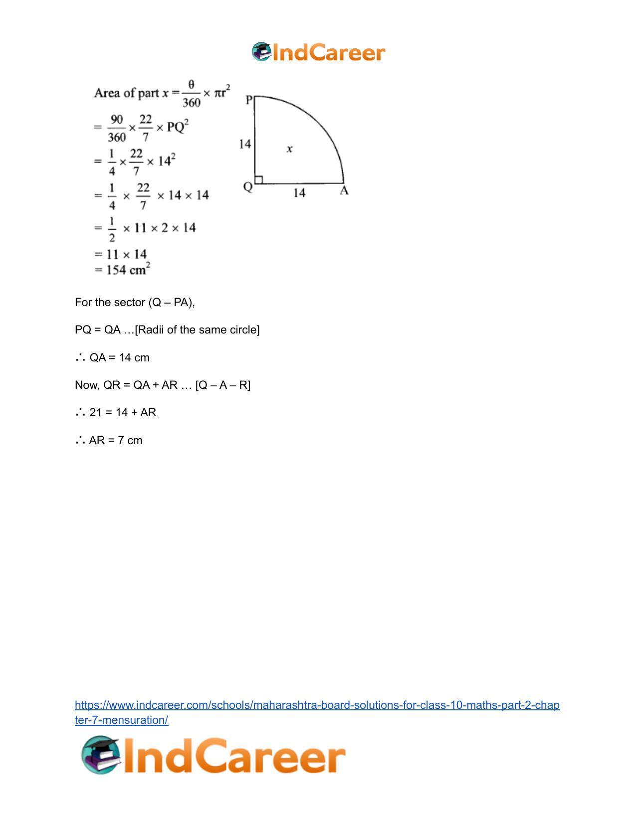 Maharashtra Board Solutions for Class 10-Maths (Part 2): Chapter 7- Mensuration - Page 34