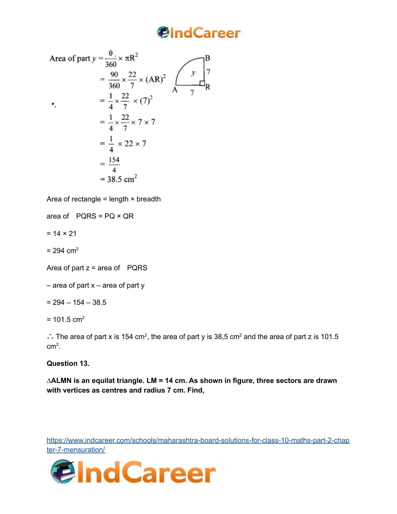 Maharashtra Board Solutions for Class 10-Maths (Part 2): Chapter 7- Mensuration - Page 35