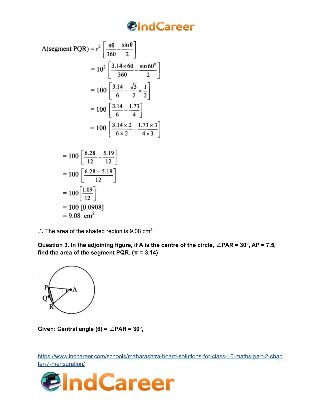 Maharashtra Board Solutions for Class 10-Maths (Part 2): Chapter 7- Mensuration - Page 43
