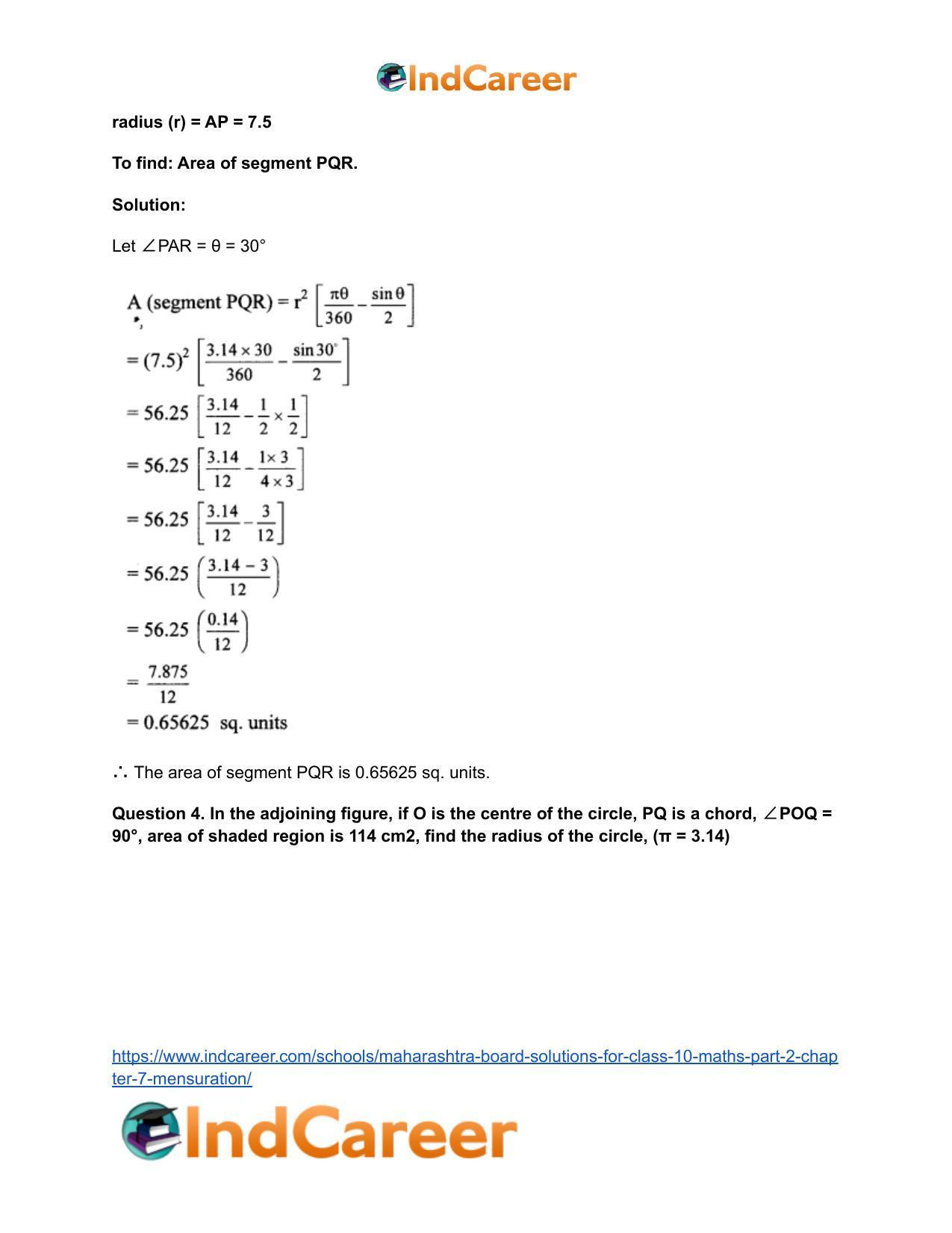 Maharashtra Board Solutions for Class 10-Maths (Part 2): Chapter 7- Mensuration - Page 44
