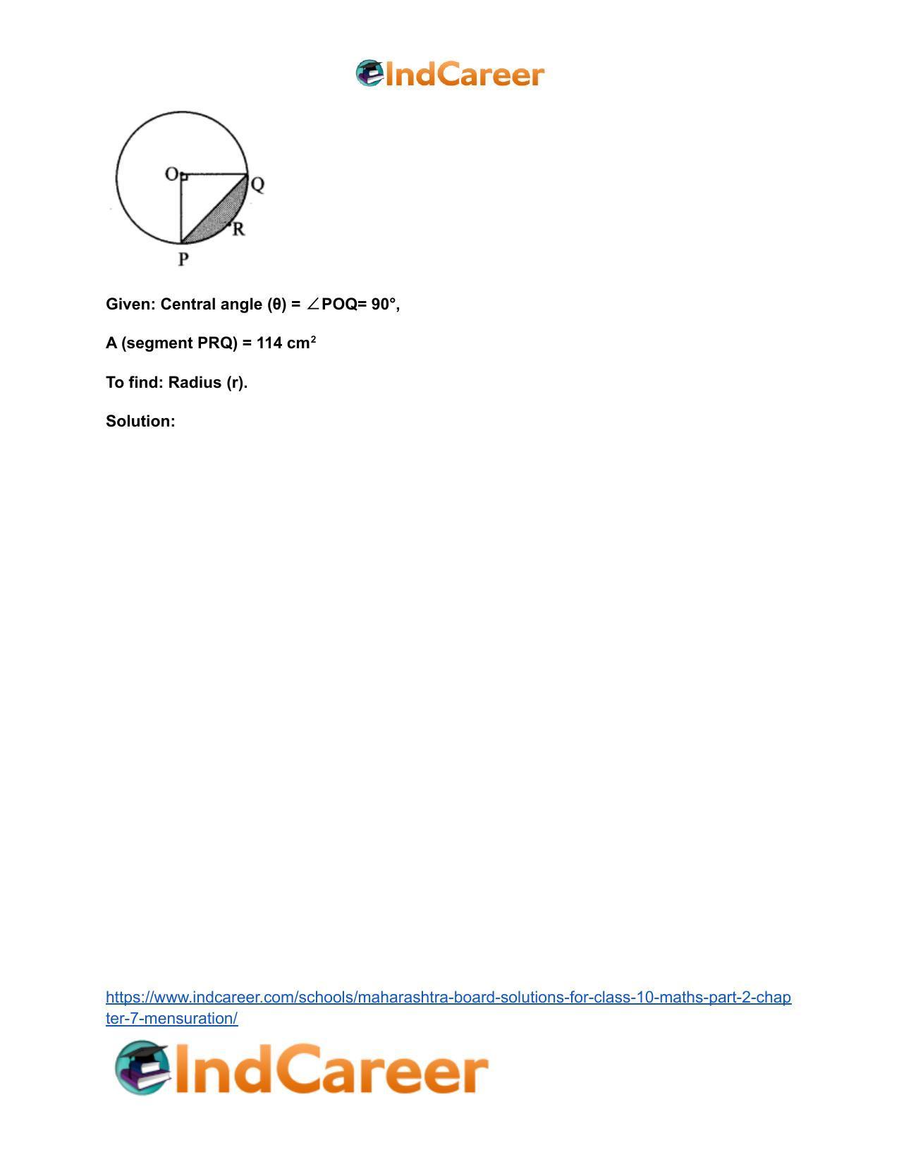 Maharashtra Board Solutions for Class 10-Maths (Part 2): Chapter 7- Mensuration - Page 45