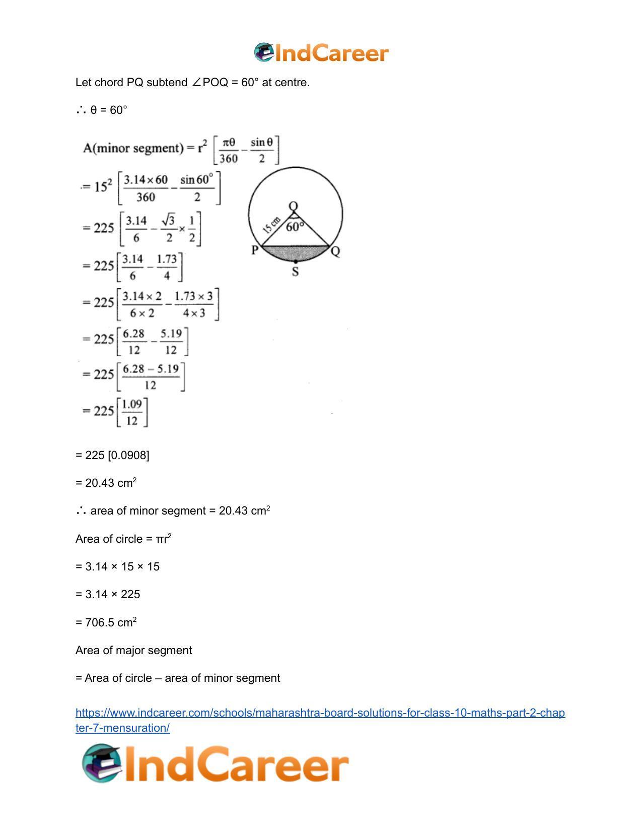 Maharashtra Board Solutions for Class 10-Maths (Part 2): Chapter 7- Mensuration - Page 47