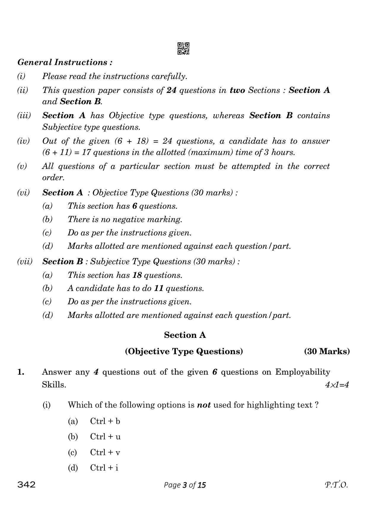 CBSE Class 12 342_Geospatial Technology 2023 Question Paper - Page 3