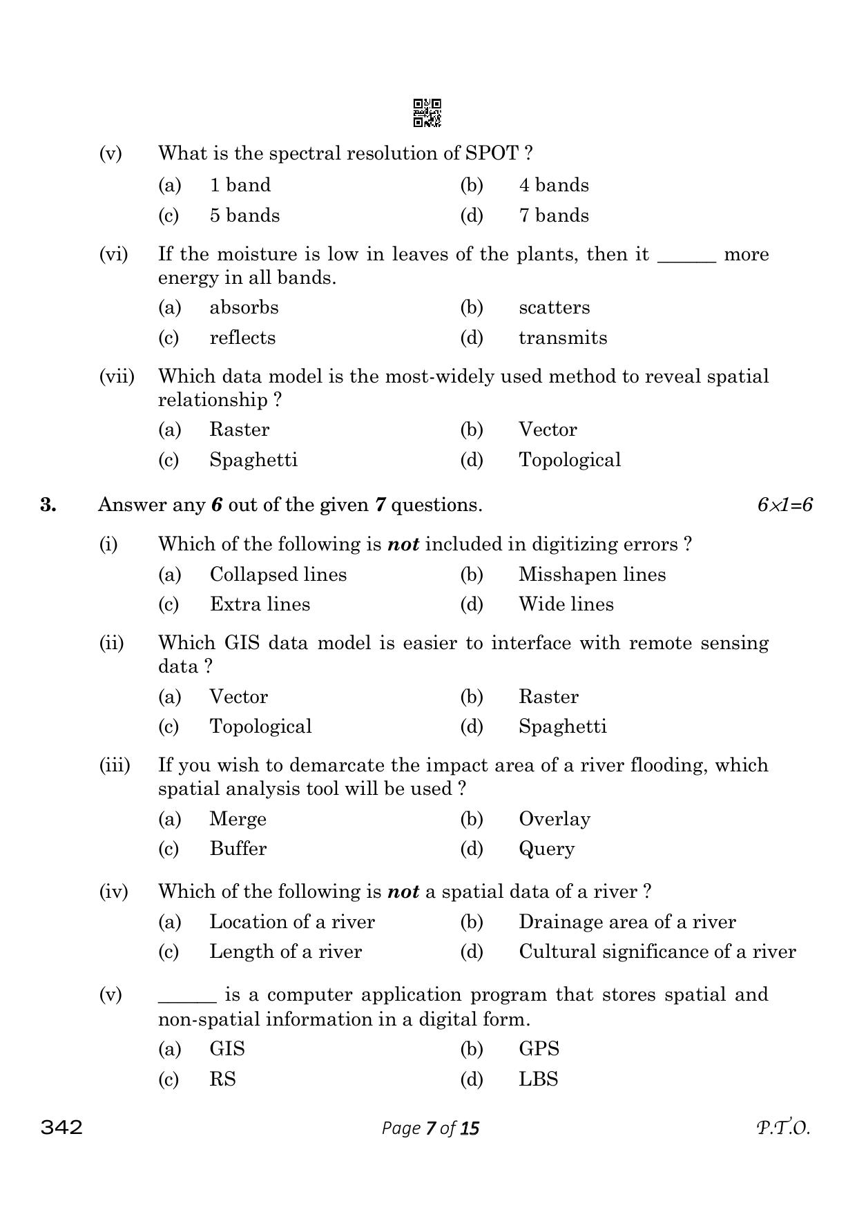 CBSE Class 12 342_Geospatial Technology 2023 Question Paper - Page 7