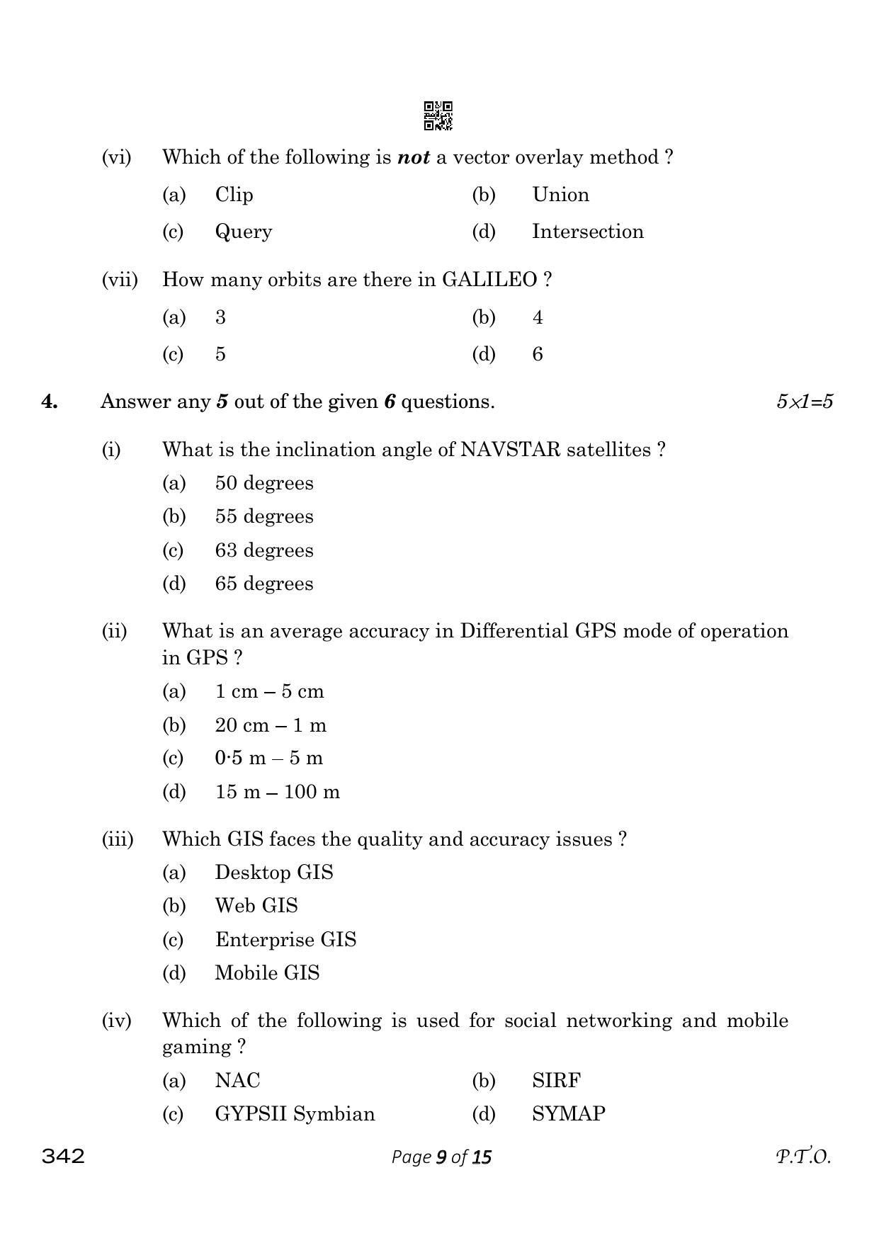 CBSE Class 12 342_Geospatial Technology 2023 Question Paper - Page 9