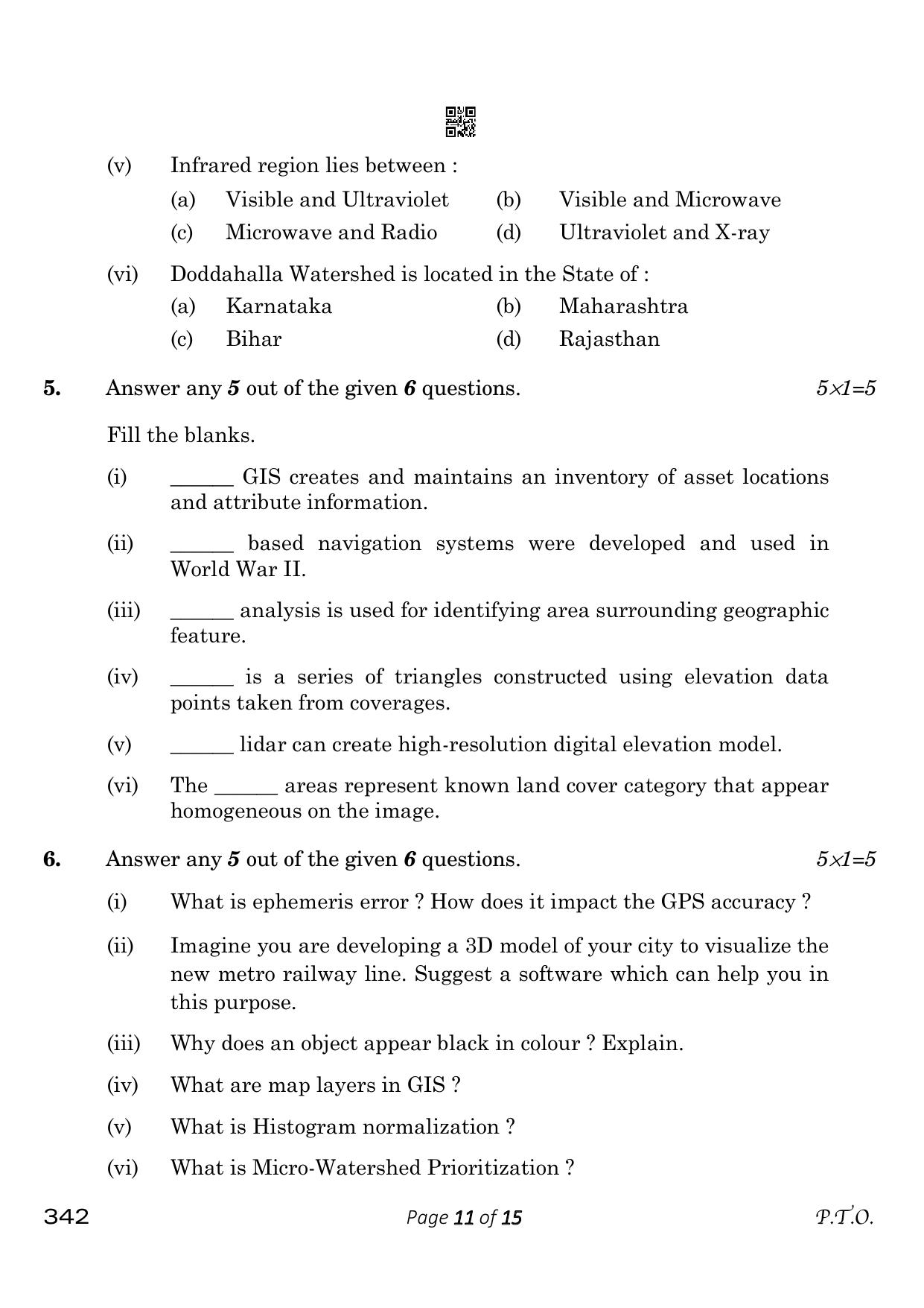 CBSE Class 12 342_Geospatial Technology 2023 Question Paper - Page 11