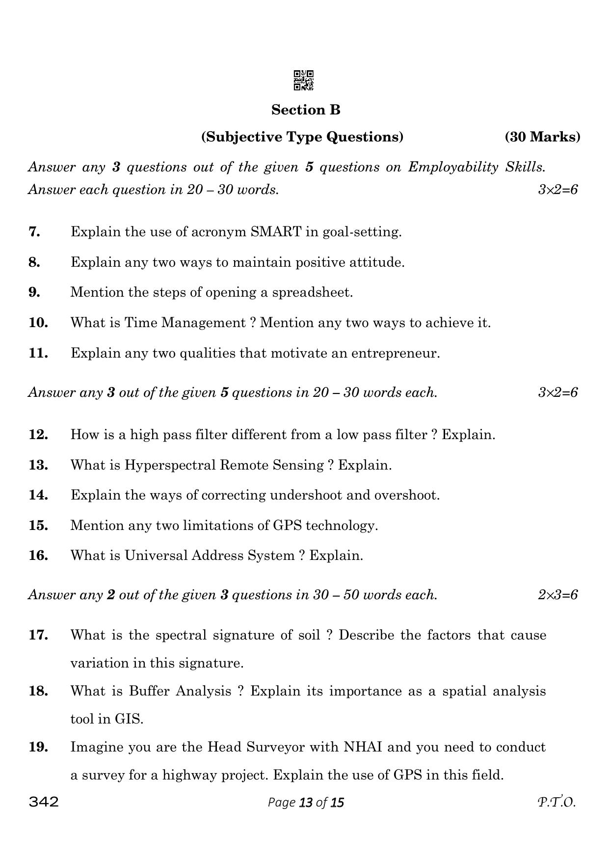 CBSE Class 12 342_Geospatial Technology 2023 Question Paper - Page 13