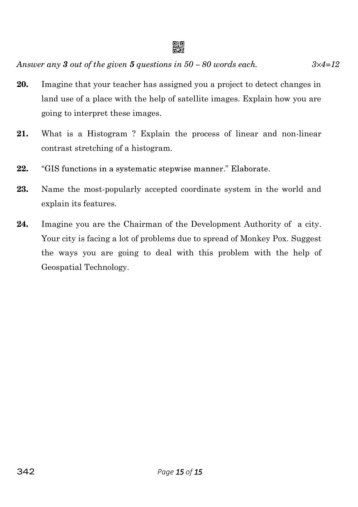 CBSE Class 12 342_Geospatial Technology 2023 Question Paper - Page 15