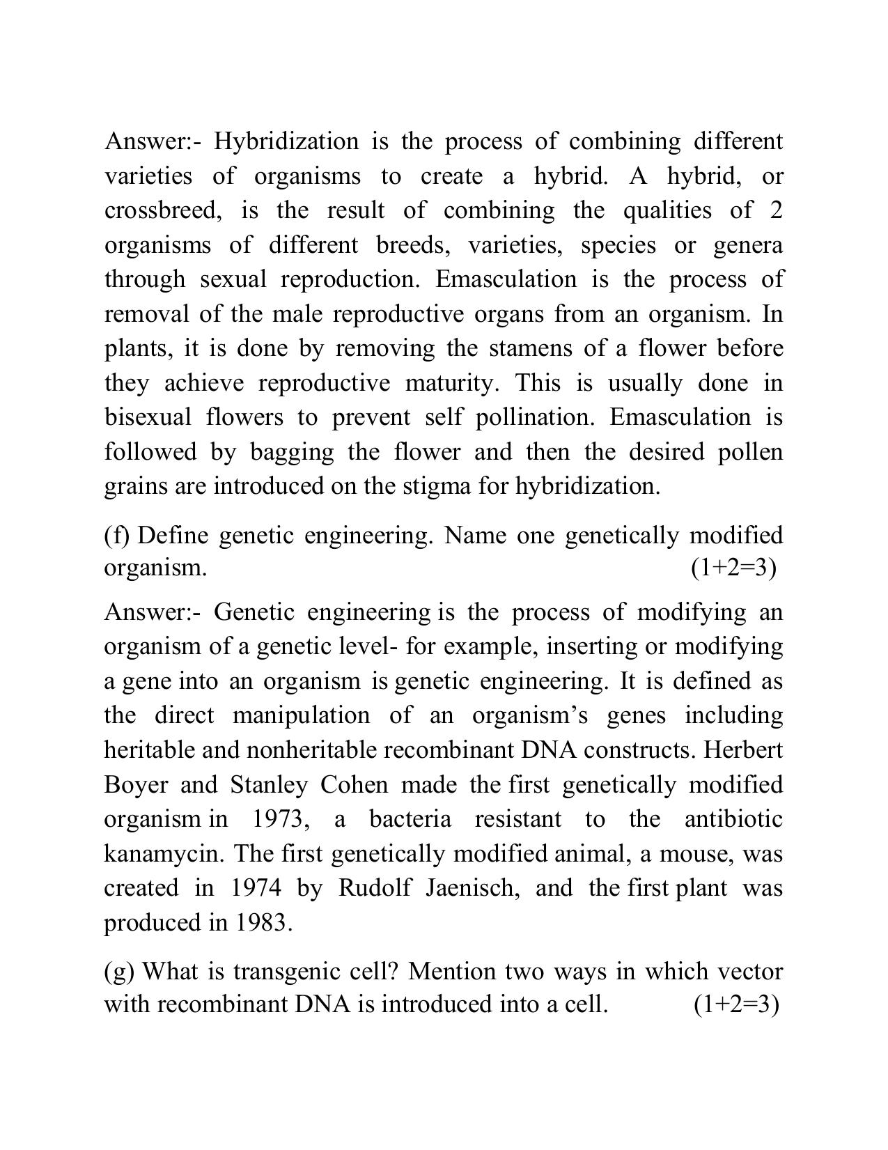 West Bengal Board Class 12 Biological Science 2015 Question Paper - Page 10