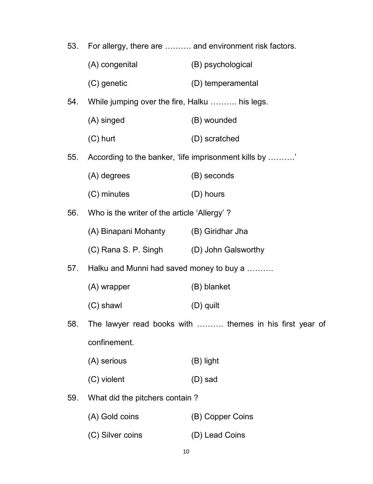 Bihar Board 10th ENGLISH (Compulsory) Model Paper 2023 - Page 10