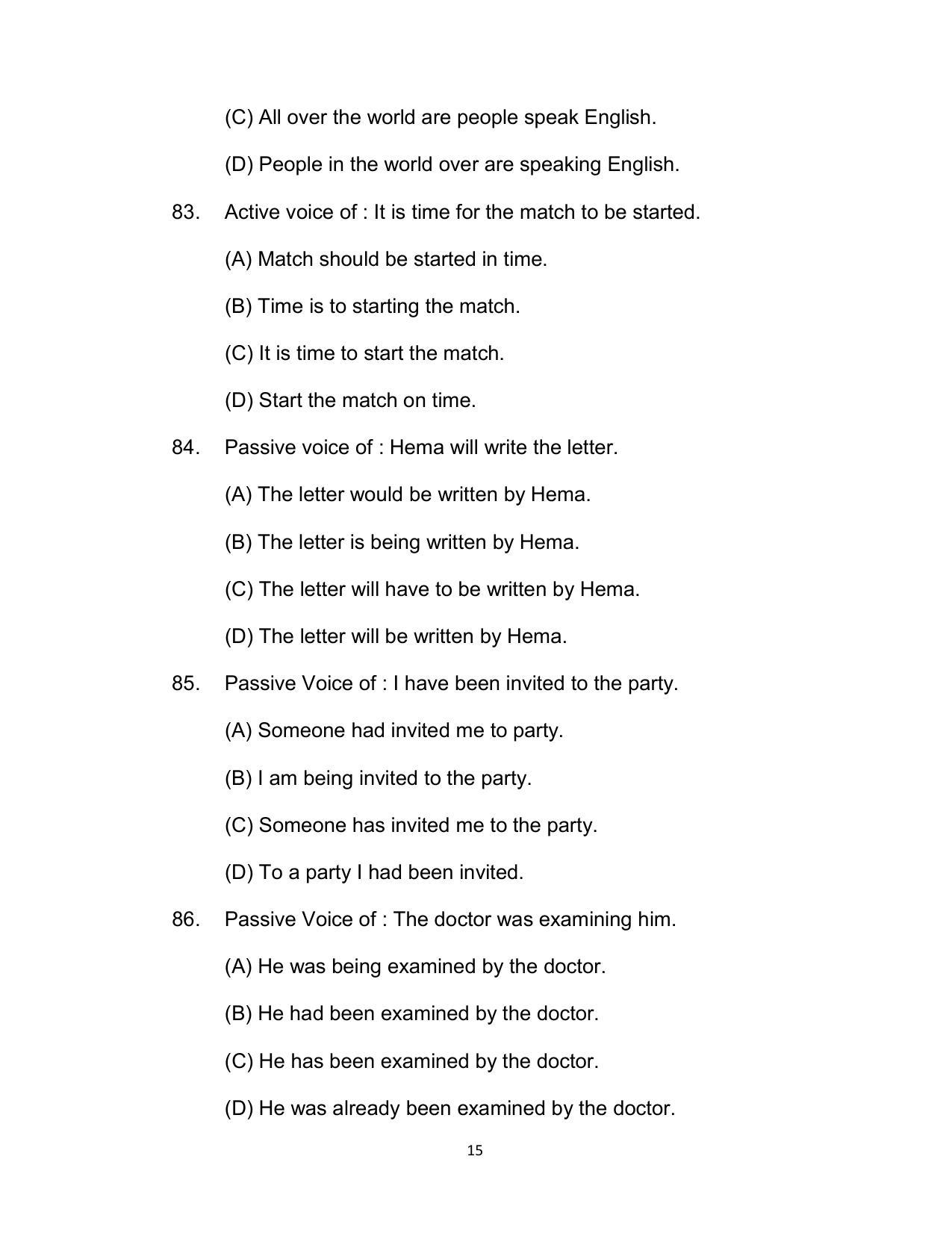 Bihar Board 10th ENGLISH (Compulsory) Model Paper 2023 - Page 15