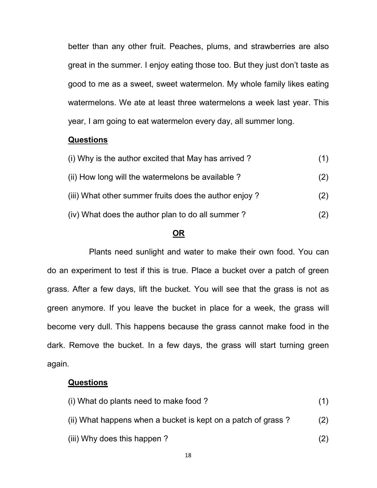 Bihar Board 10th ENGLISH (Compulsory) Model Paper 2023 - Page 18