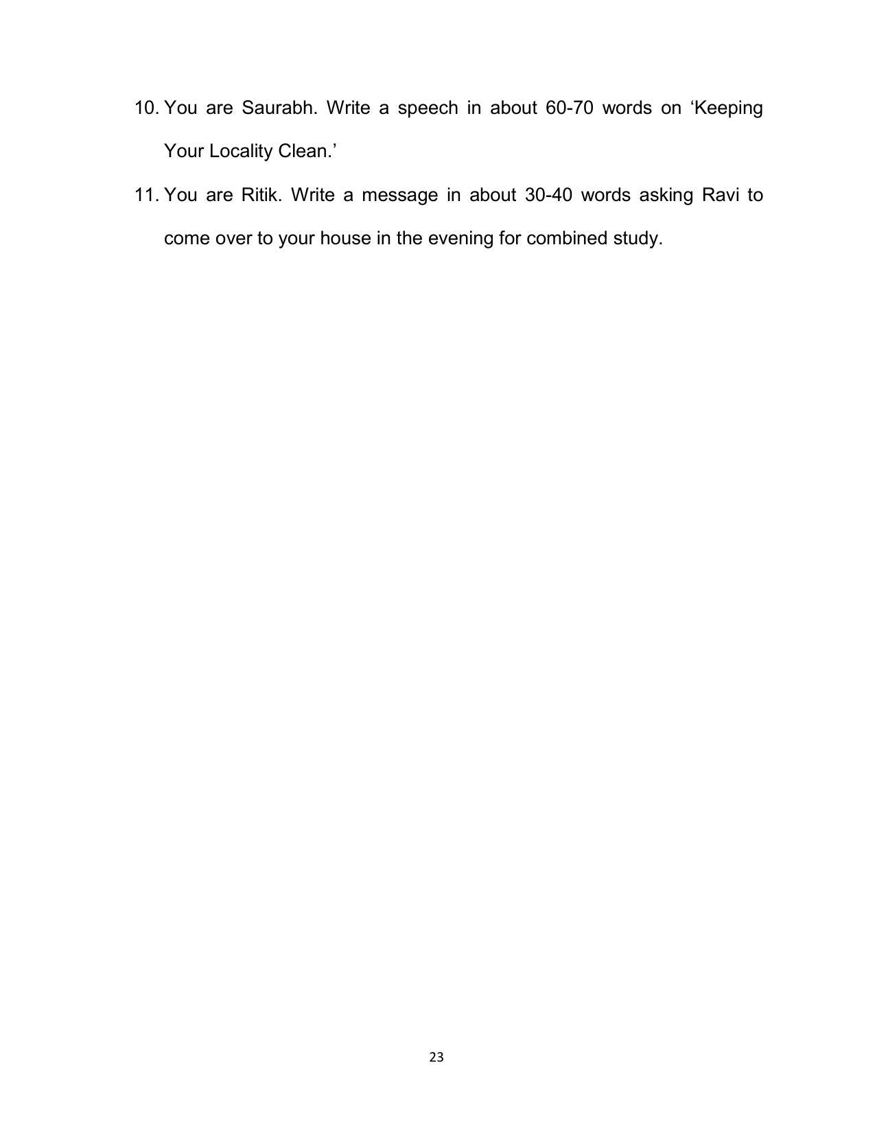 Bihar Board 10th ENGLISH (Compulsory) Model Paper 2023 - Page 23