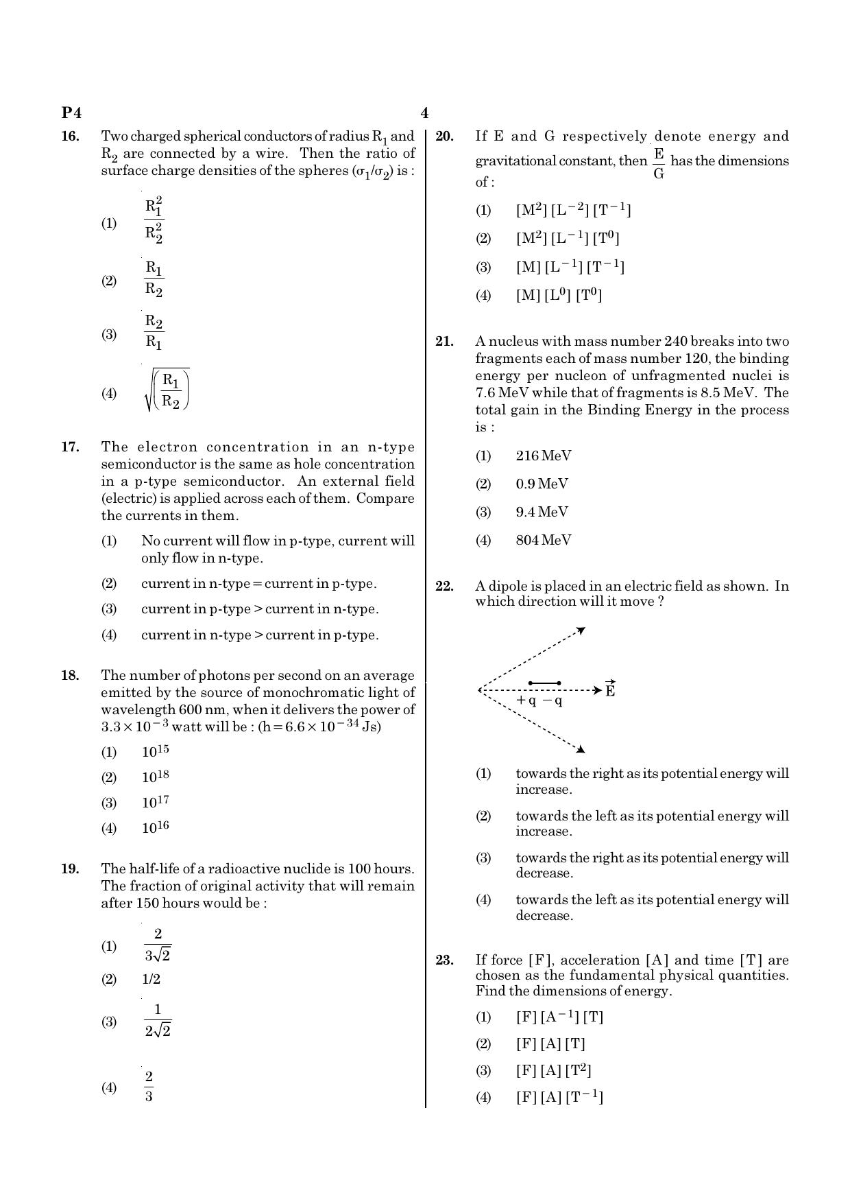 NEET P4 2021 Question Paper - Page 4