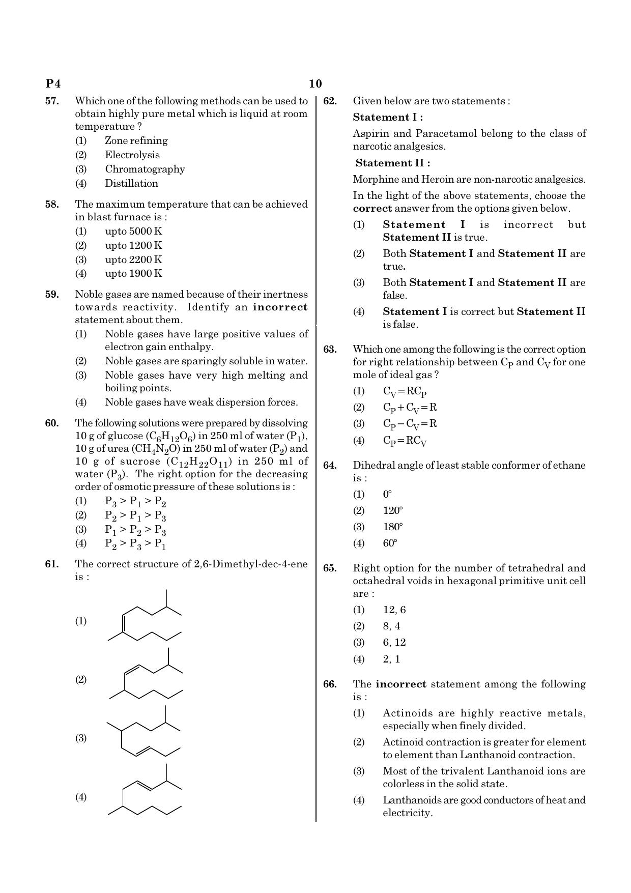 NEET P4 2021 Question Paper - Page 10