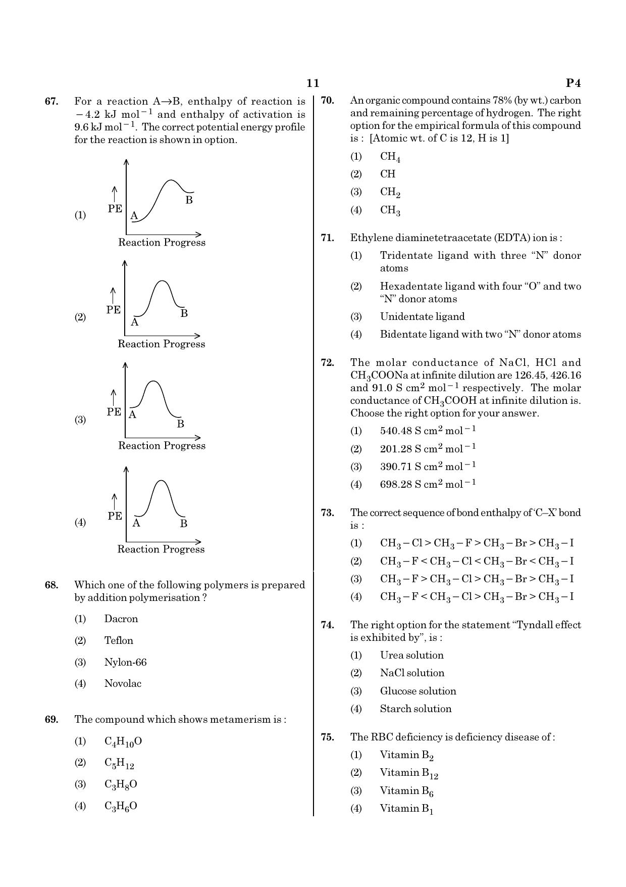 NEET P4 2021 Question Paper - Page 11