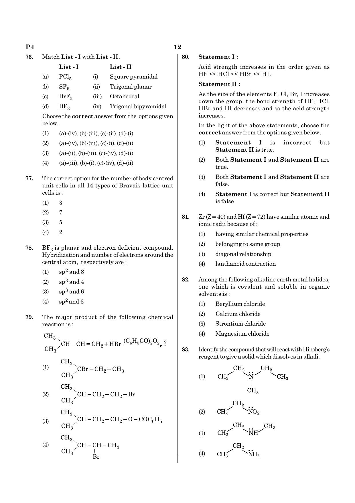 NEET P4 2021 Question Paper - Page 12