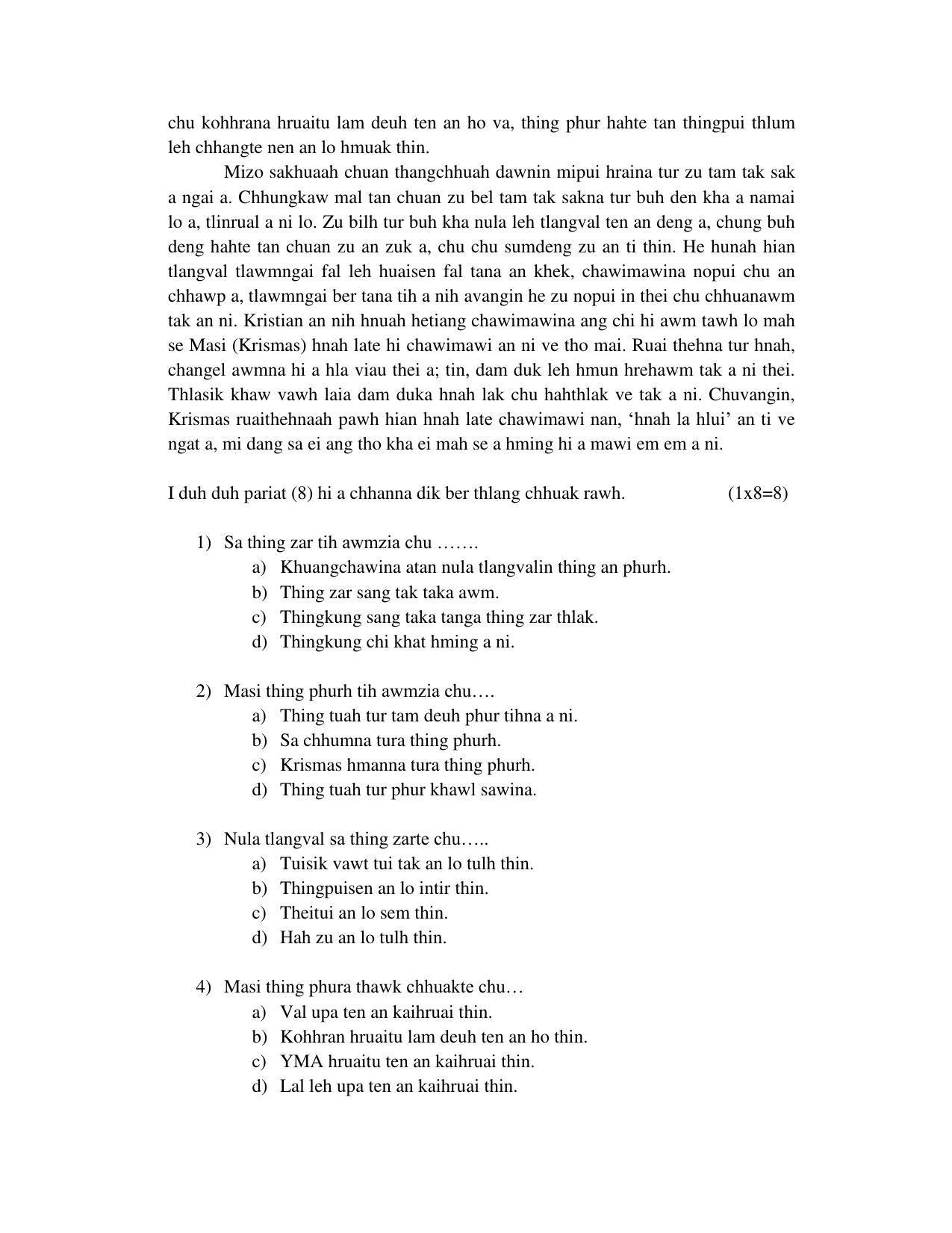 CBSE Class 10 Mizo Sample Papers 2023 - Page 2