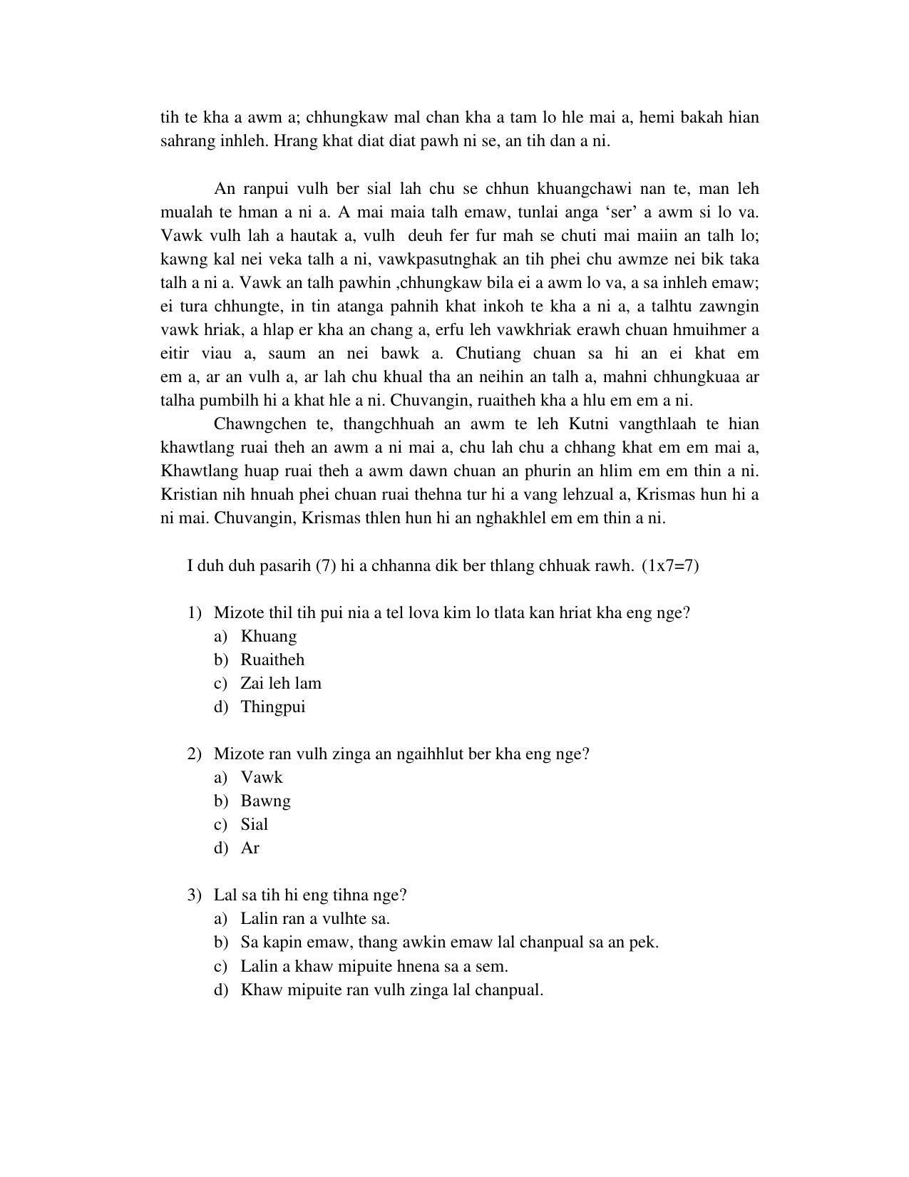 CBSE Class 10 Mizo Sample Papers 2023 - Page 4
