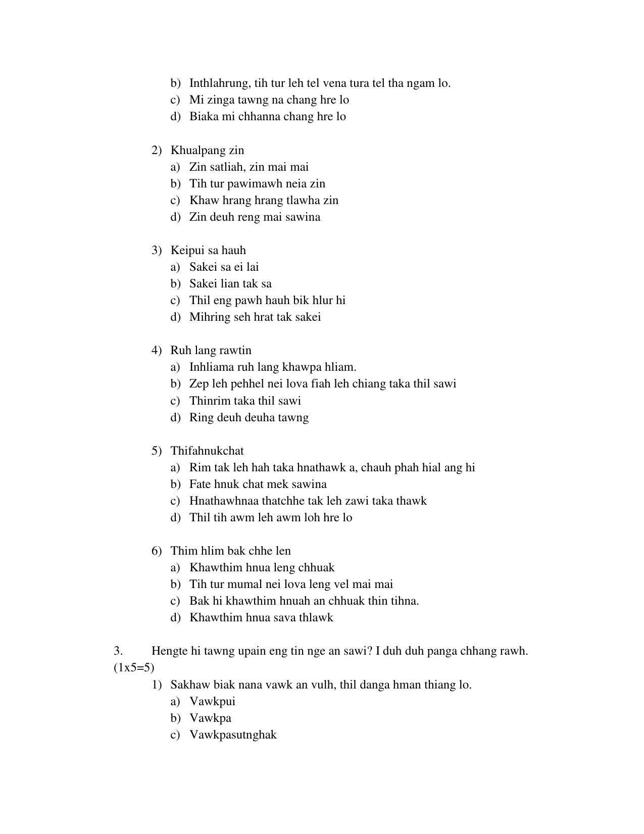 CBSE Class 10 Mizo Sample Papers 2023 - Page 6