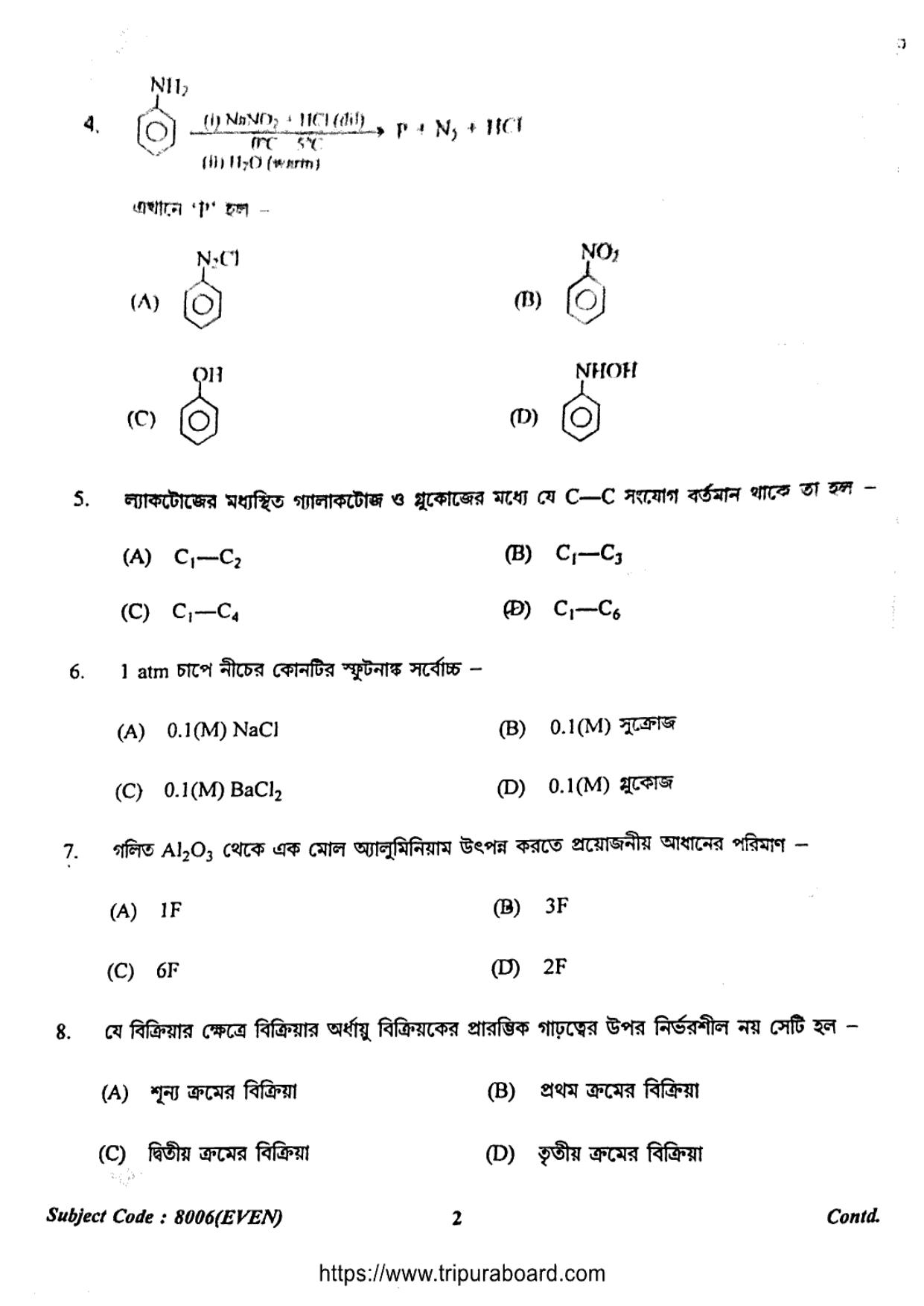 TBSE Class 12 Chemistry (Even) Question Paper 2024 - Page 2