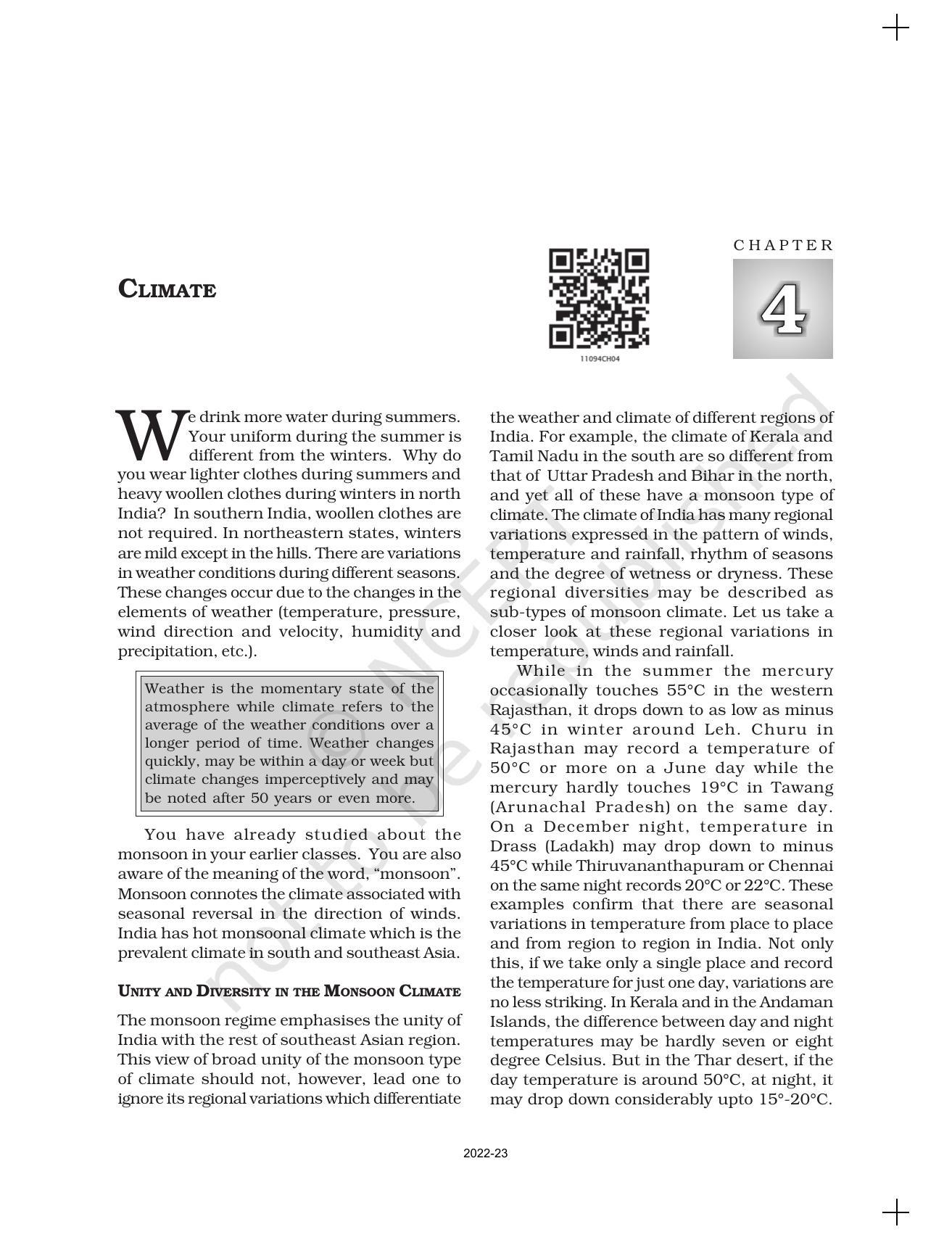 NCERT Book for Class 11 Geography (Part-II) Chapter 4 Climate - Page 2