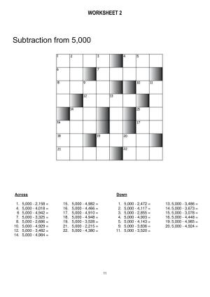 Worksheet for Class 4 Maths Assignment 71 Subtraction