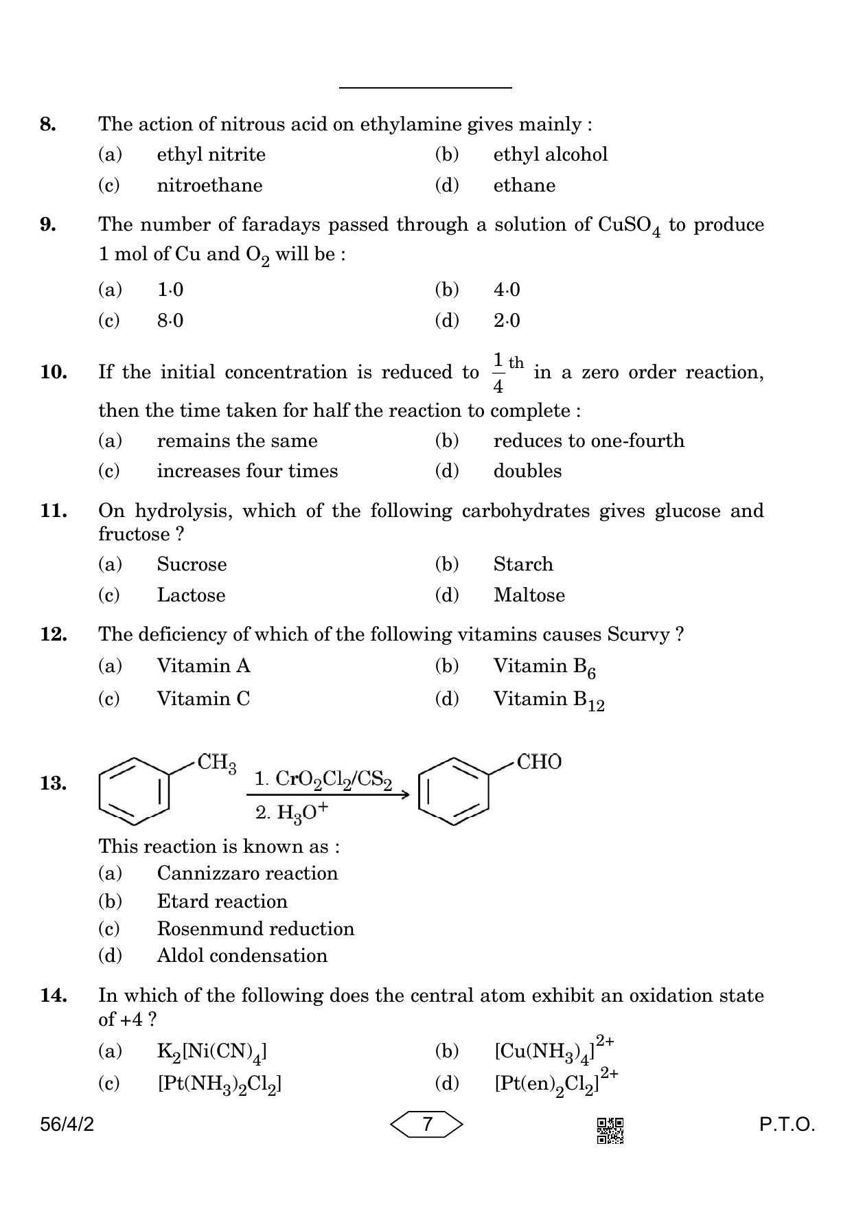 CBSE Class 12 56-4-2 Chemistry 2023 Question Paper - Page 7