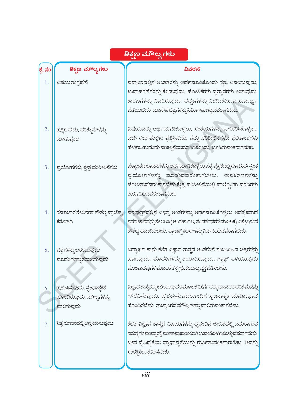 TS SCERT Class 9 Biological Science(Kannada Medium) Text Book - Page 10
